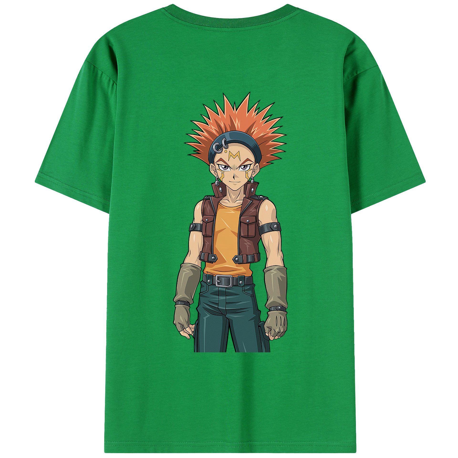 （画像用） 遊☆戯☆王 Yu-Gi-Oh! 綿100％ メンズ半袖Tシャツ（バックプリント） 通気性
