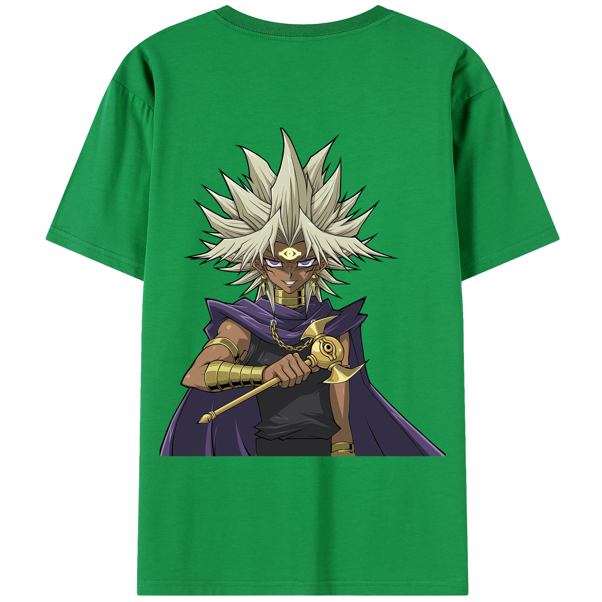 （画像用） 遊☆戯☆王 Yu-Gi-Oh! 綿100％ メンズ半袖Tシャツ（バックプリント） 通気性