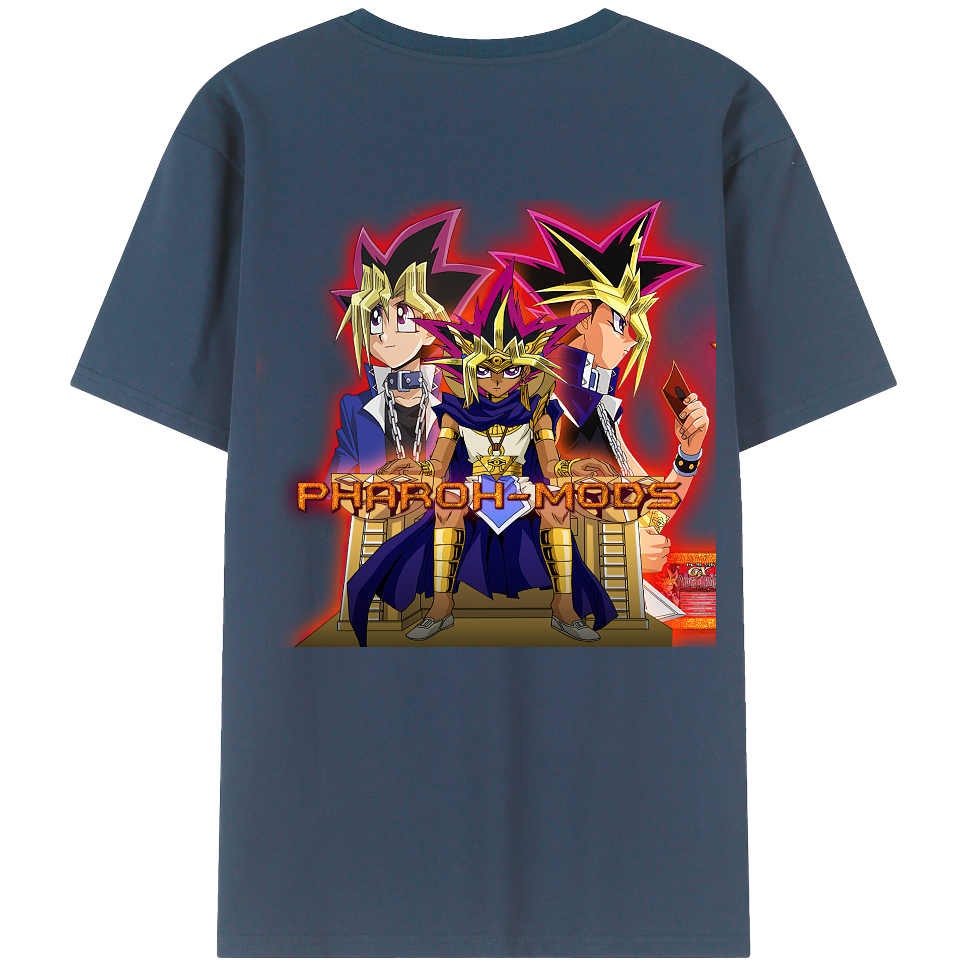 （画像用） 遊☆戯☆王 Yu-Gi-Oh! 綿100％ メンズ半袖Tシャツ（バックプリント） 通気性