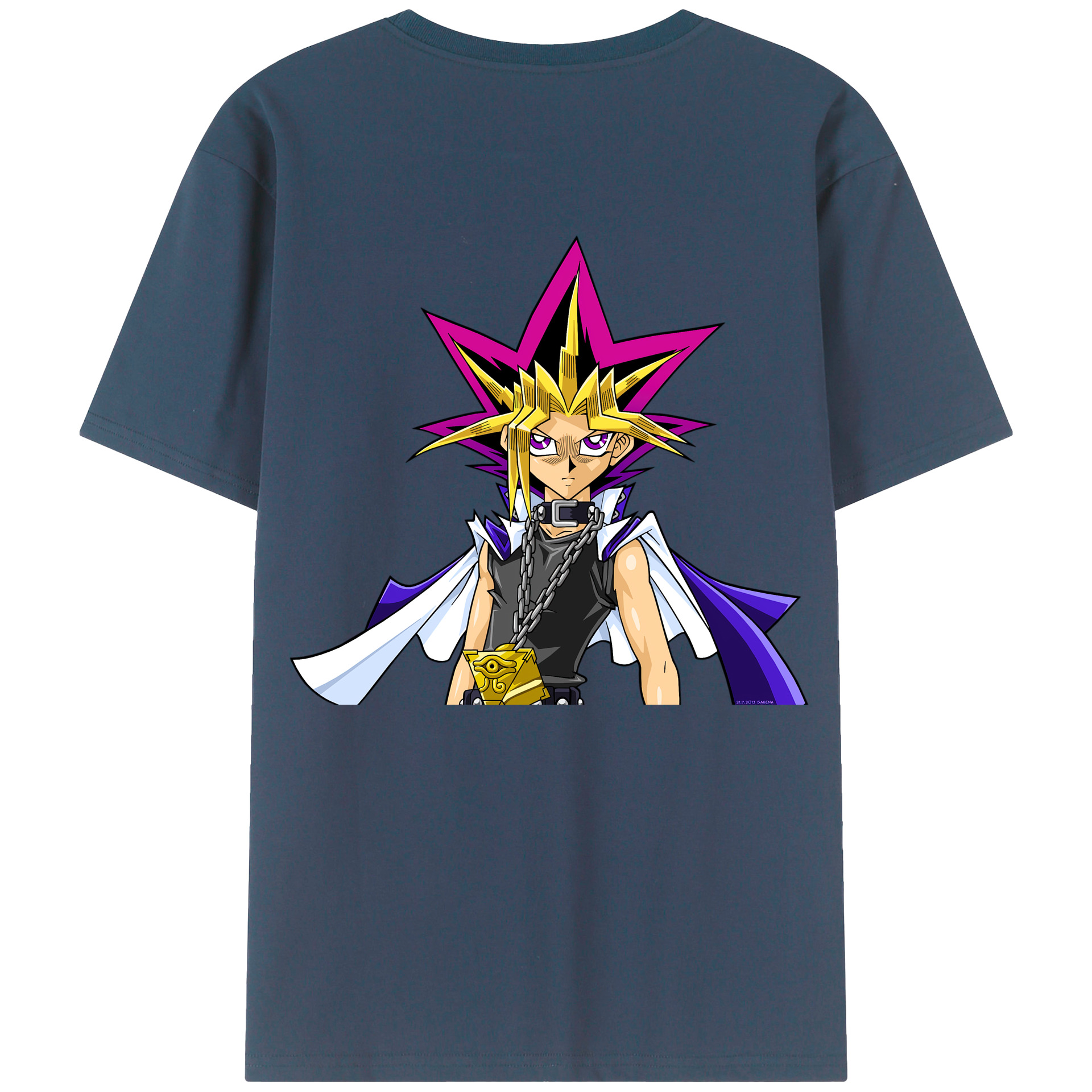 （画像用） 遊☆戯☆王 Yu-Gi-Oh! 綿100％ メンズ半袖Tシャツ（バックプリント） 通気性