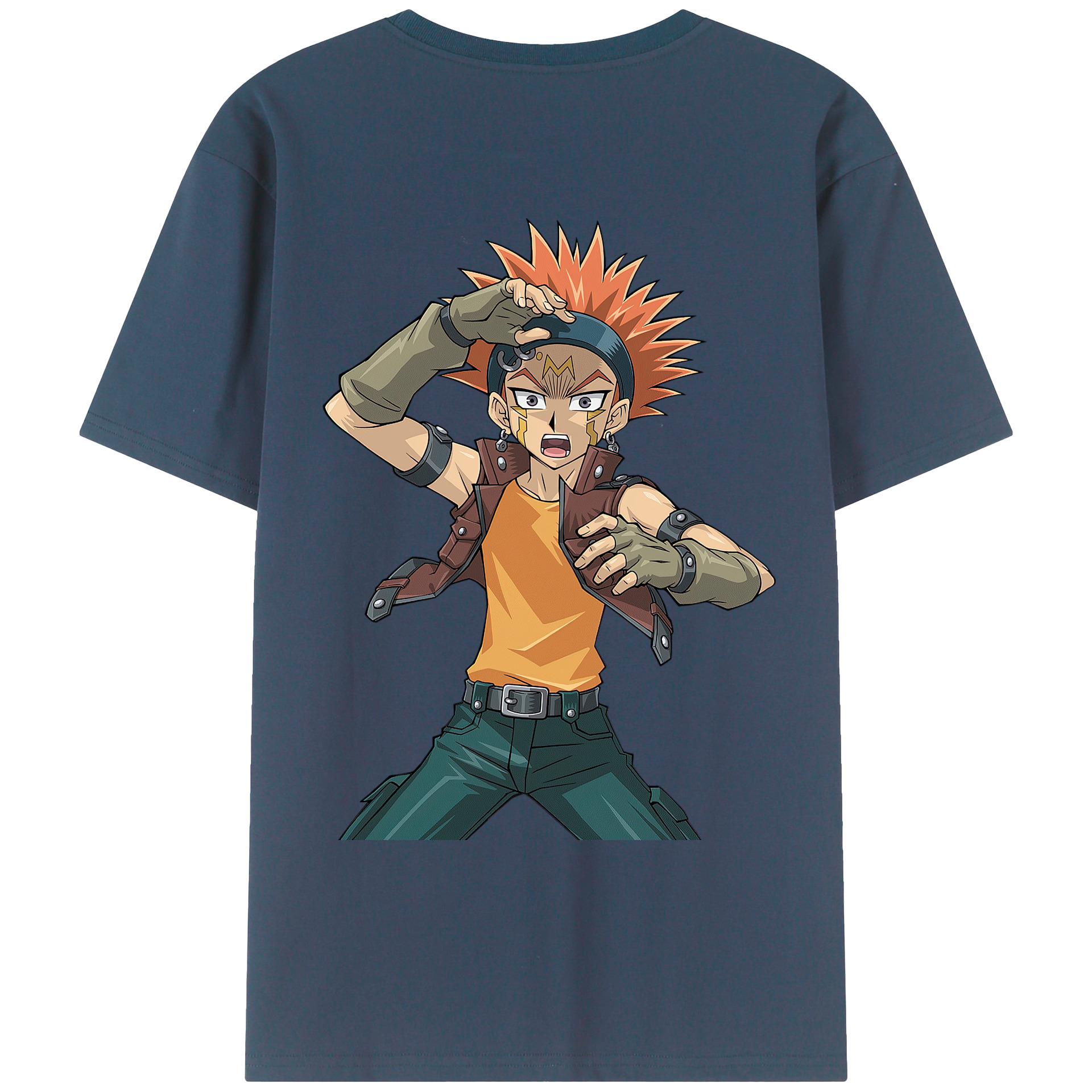 （画像用） 遊☆戯☆王 Yu-Gi-Oh! 綿100％ メンズ半袖Tシャツ（バックプリント） 通気性