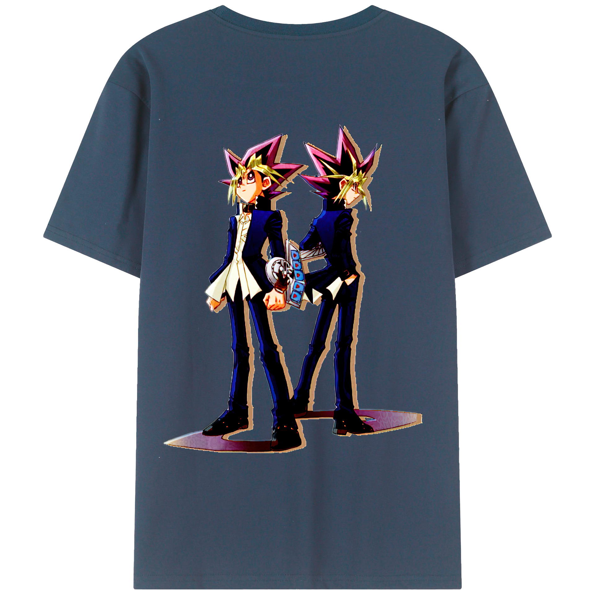 （画像用） 遊☆戯☆王 Yu-Gi-Oh! 綿100％ メンズ半袖Tシャツ（バックプリント） 通気性