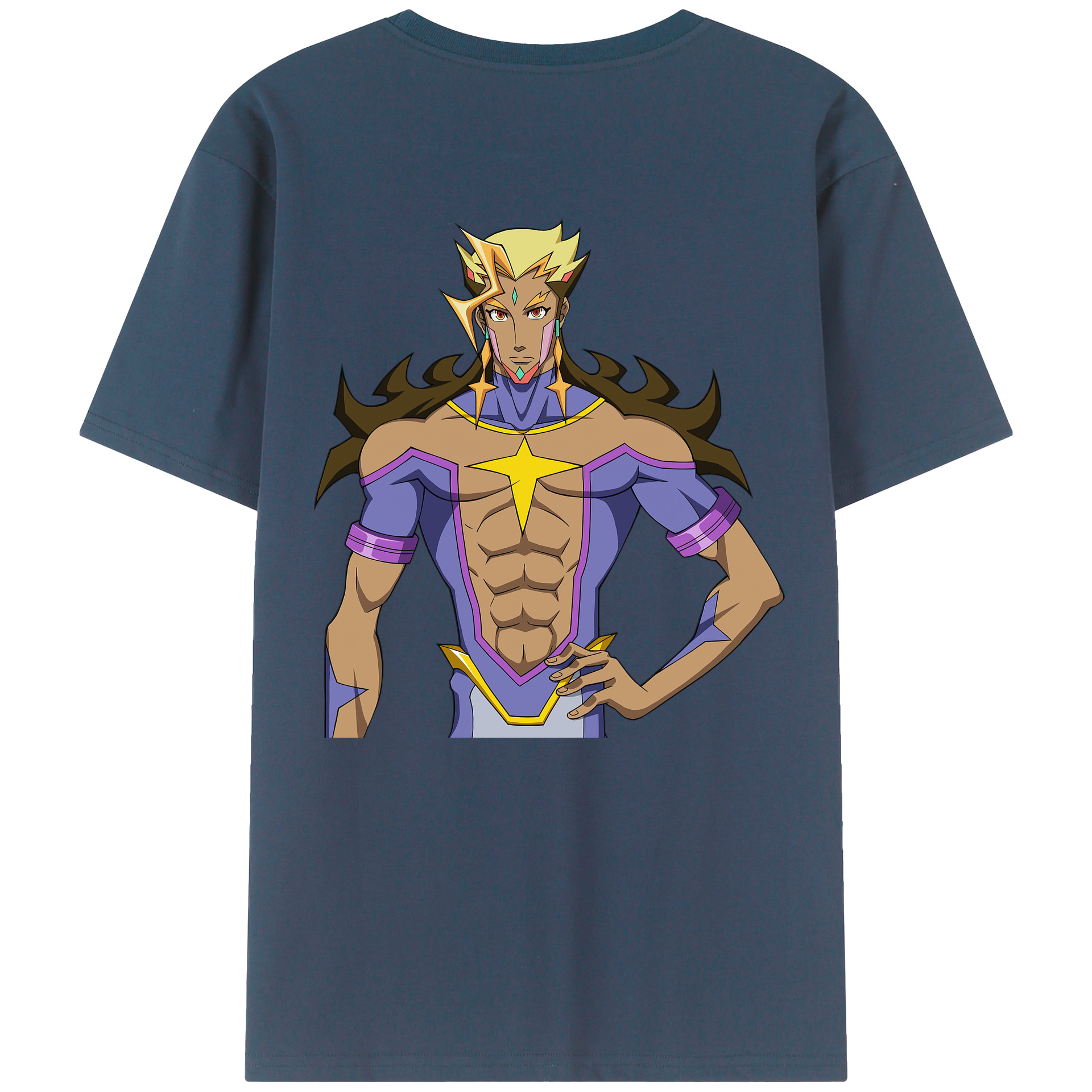 （画像用） 遊☆戯☆王 Yu-Gi-Oh! 綿100％ メンズ半袖Tシャツ（バックプリント） 通気性
