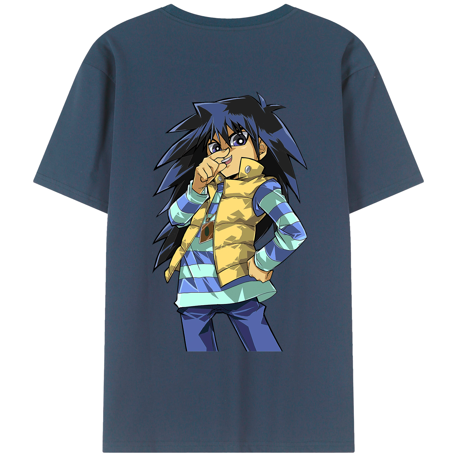 （画像用） 遊☆戯☆王 Yu-Gi-Oh! 綿100％ メンズ半袖Tシャツ（バックプリント） 通気性