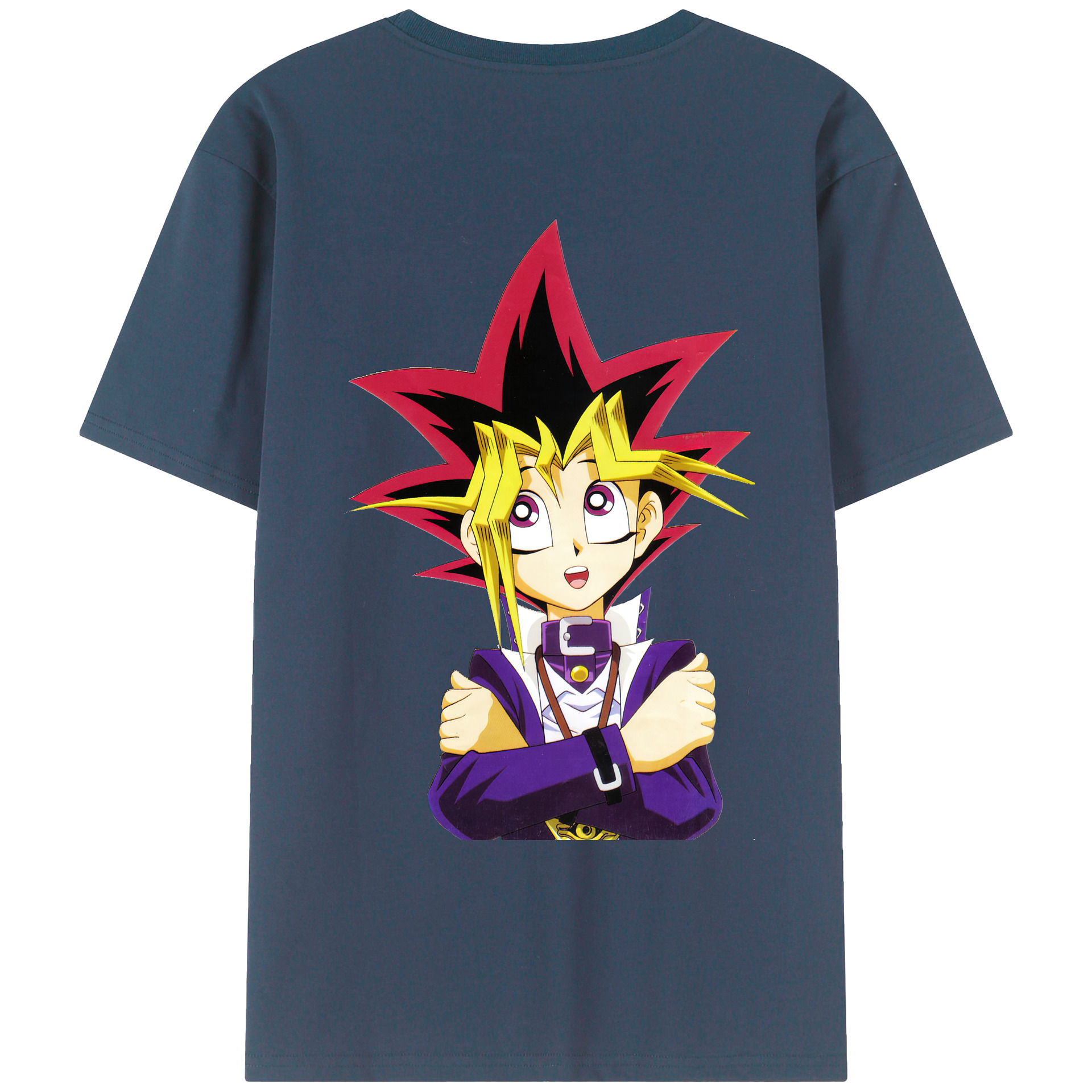 （画像用） 遊☆戯☆王 Yu-Gi-Oh! 綿100％ メンズ半袖Tシャツ（バックプリント） 通気性