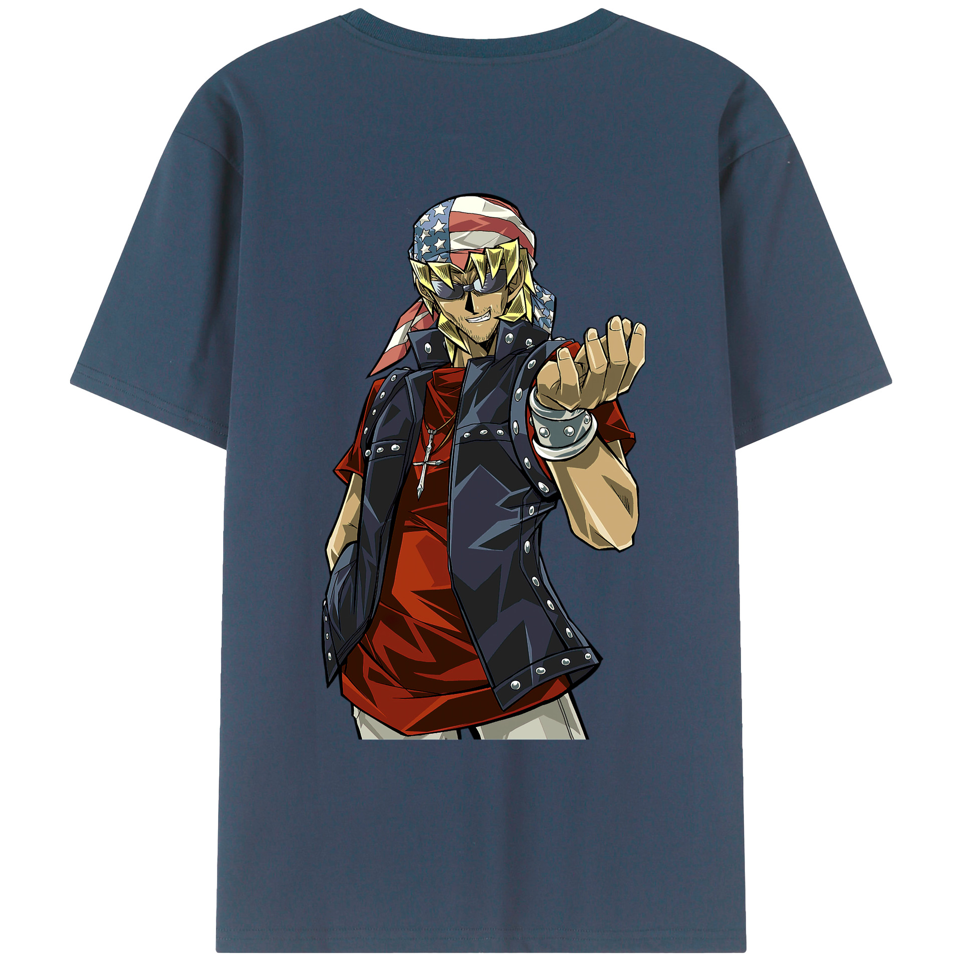 （画像用） 遊☆戯☆王 Yu-Gi-Oh! 綿100％ メンズ半袖Tシャツ（バックプリント） 通気性