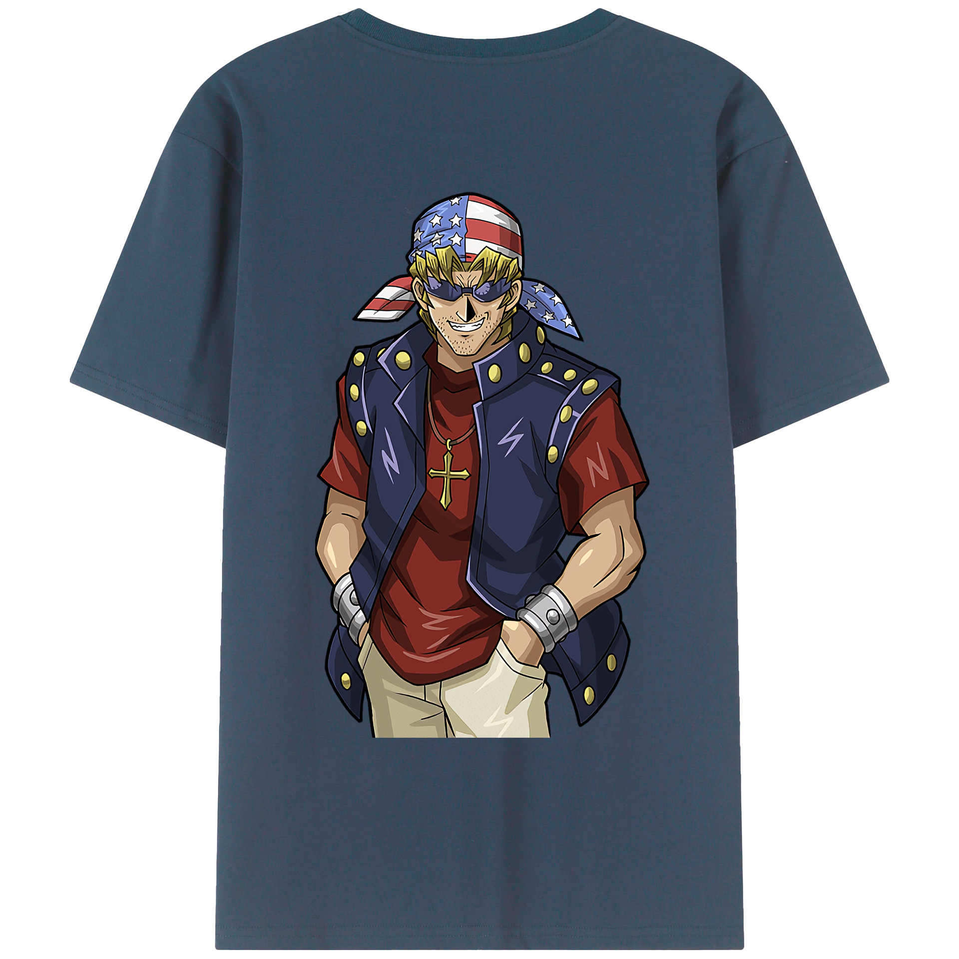 （画像用） 遊☆戯☆王 Yu-Gi-Oh! 綿100％ メンズ半袖Tシャツ（バックプリント） 通気性