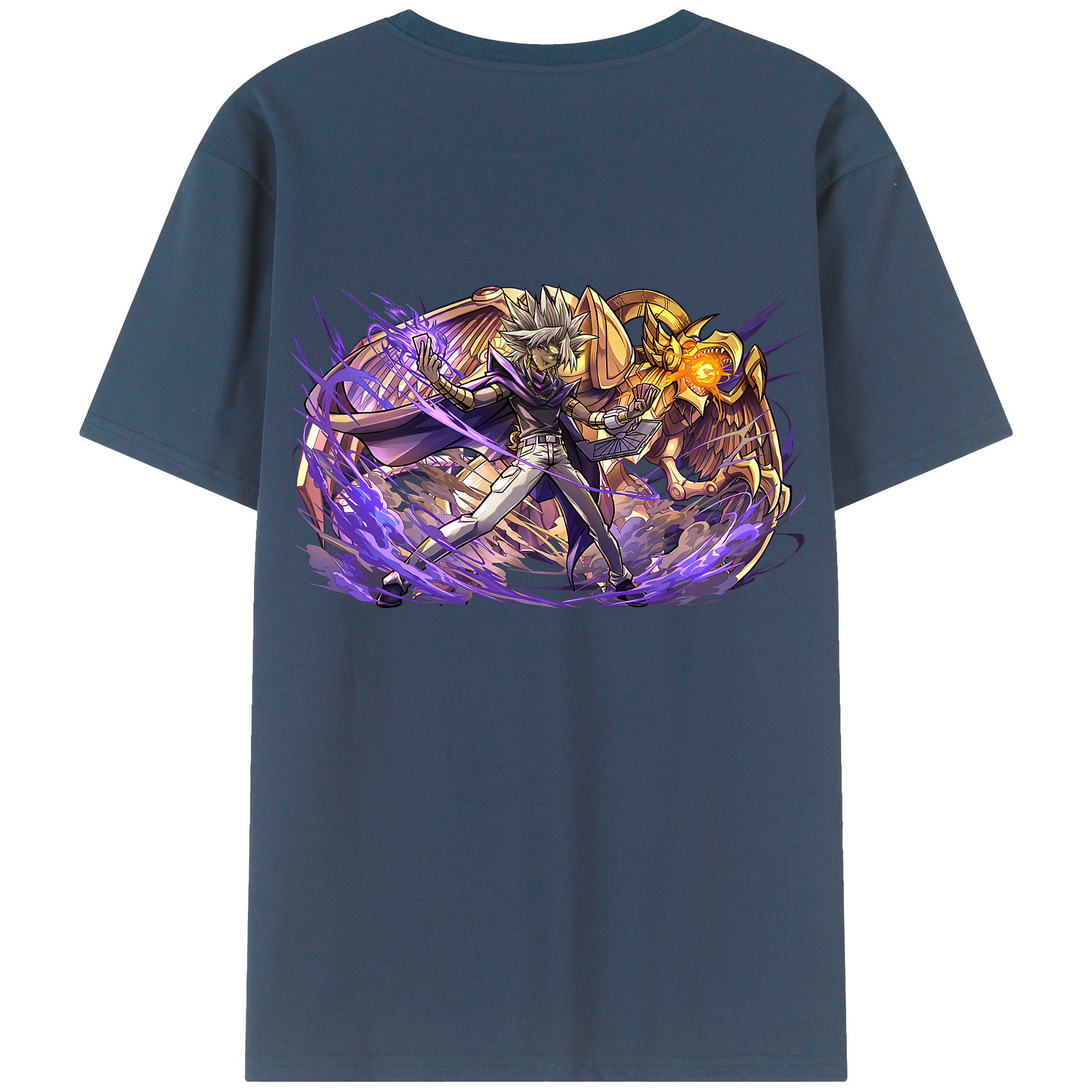 （画像用） 遊☆戯☆王 Yu-Gi-Oh! 綿100％ メンズ半袖Tシャツ（バックプリント） 通気性