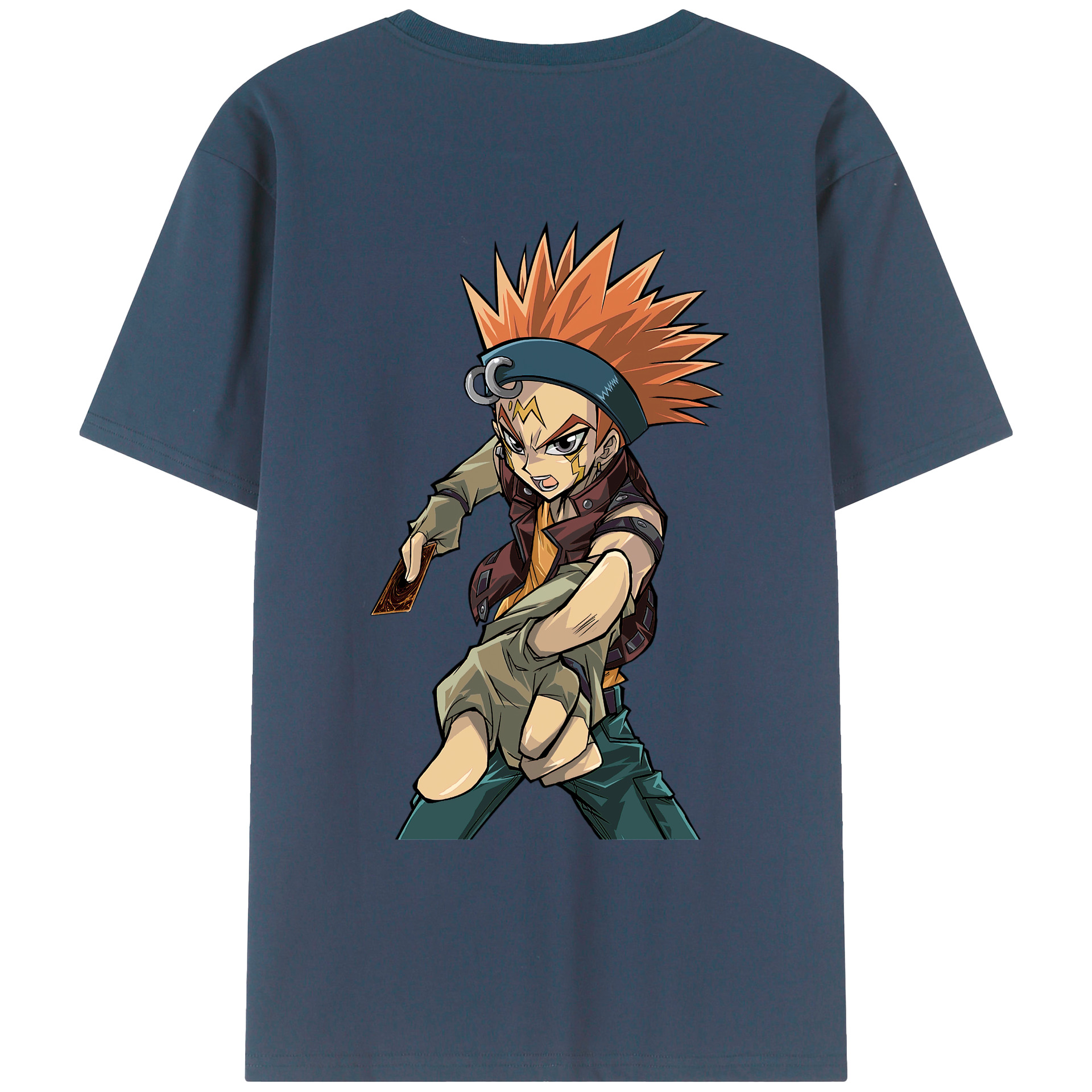 （画像用） 遊☆戯☆王 Yu-Gi-Oh! 綿100％ メンズ半袖Tシャツ（バックプリント） 通気性