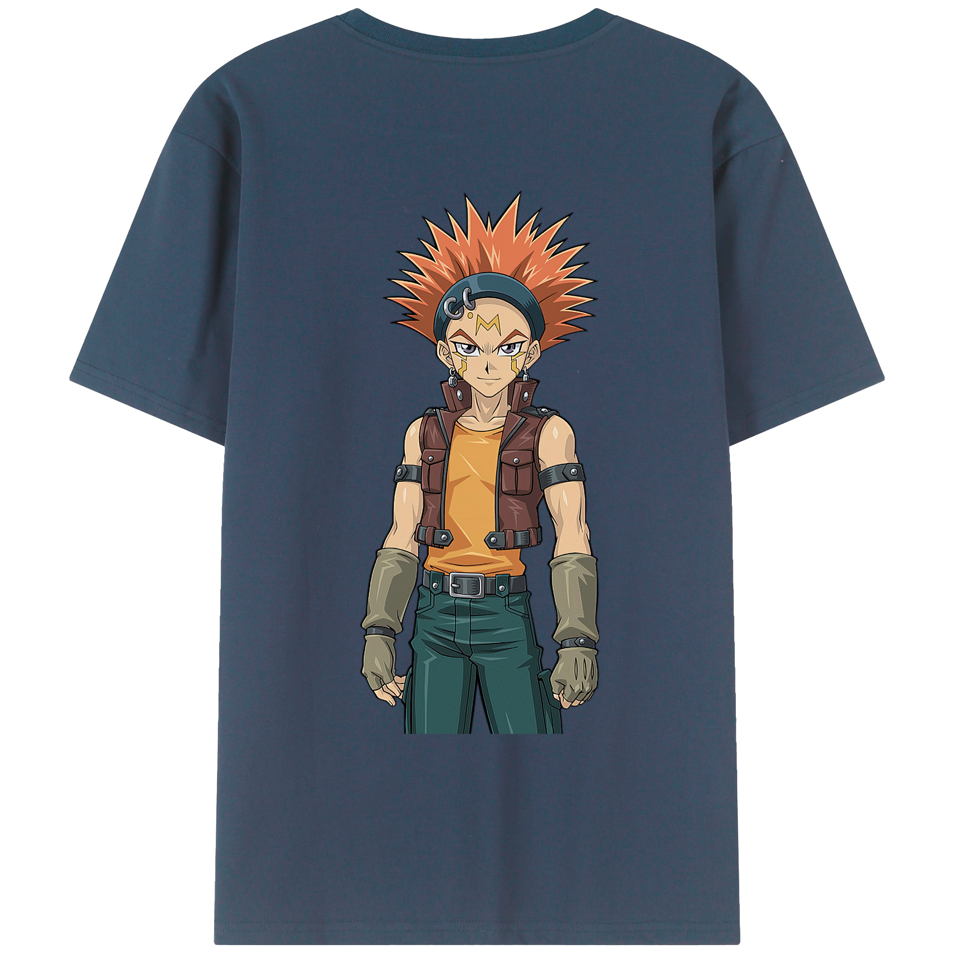 （画像用） 遊☆戯☆王 Yu-Gi-Oh! 綿100％ メンズ半袖Tシャツ（バックプリント） 通気性