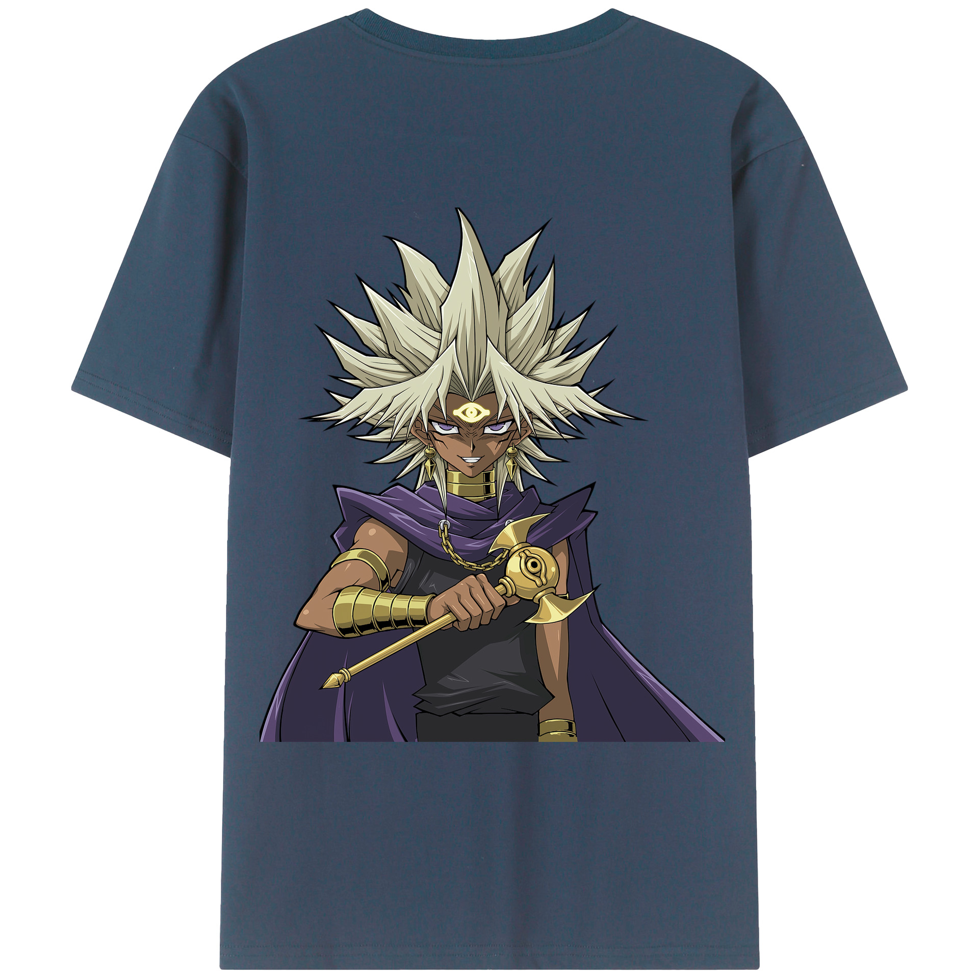 （画像用） 遊☆戯☆王 Yu-Gi-Oh! 綿100％ メンズ半袖Tシャツ（バックプリント） 通気性