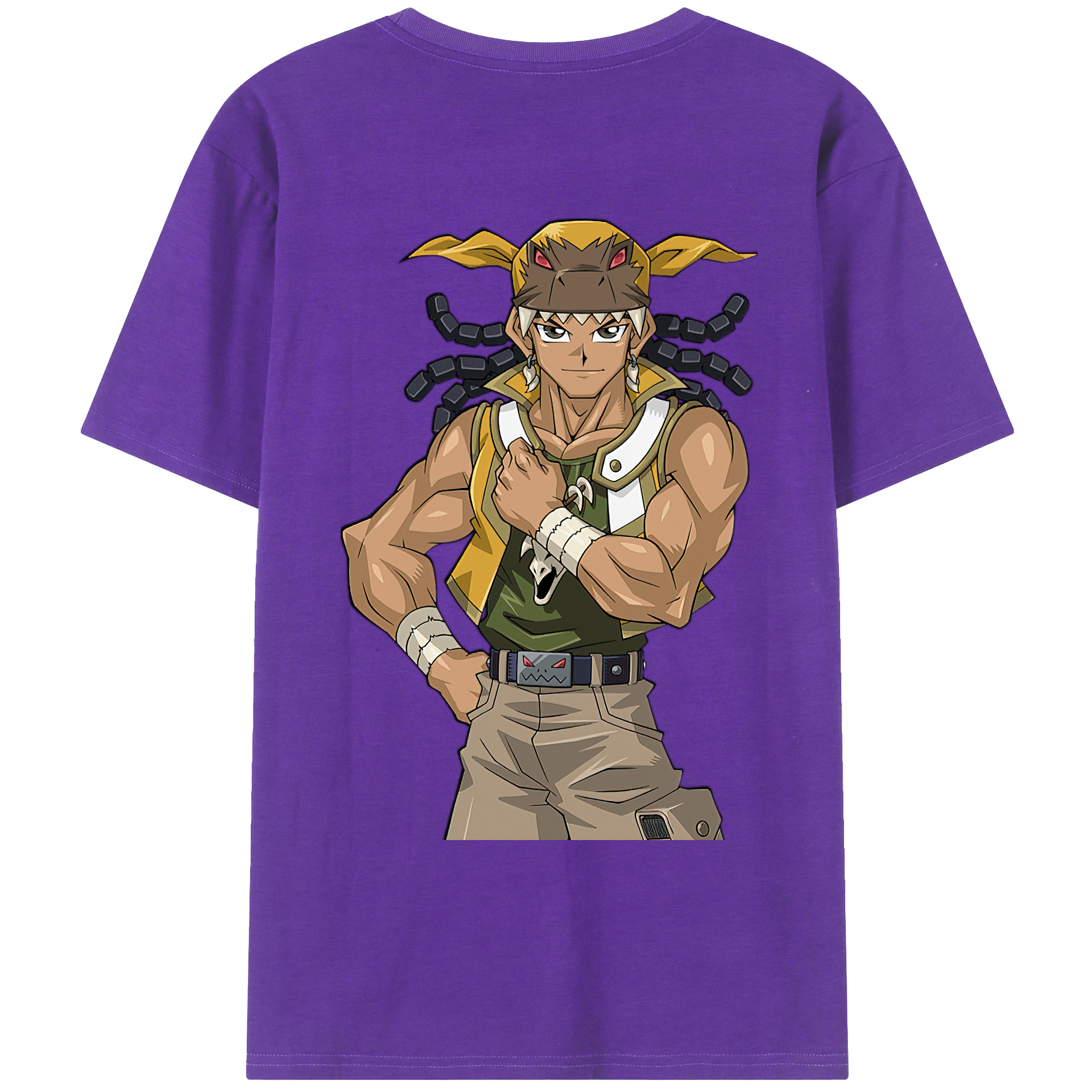 （画像用） 遊☆戯☆王 Yu-Gi-Oh! 綿100％ メンズ半袖Tシャツ（バックプリント） 通気性