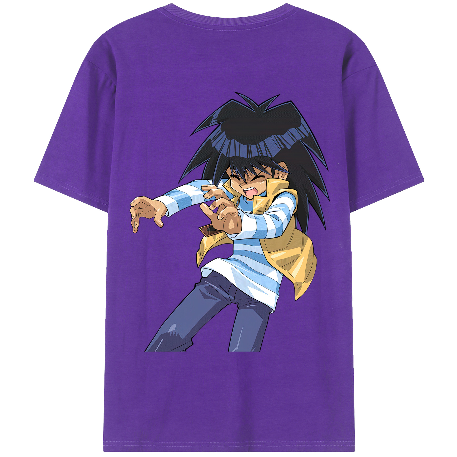 （画像用） 遊☆戯☆王 Yu-Gi-Oh! 綿100％ メンズ半袖Tシャツ（バックプリント） 通気性