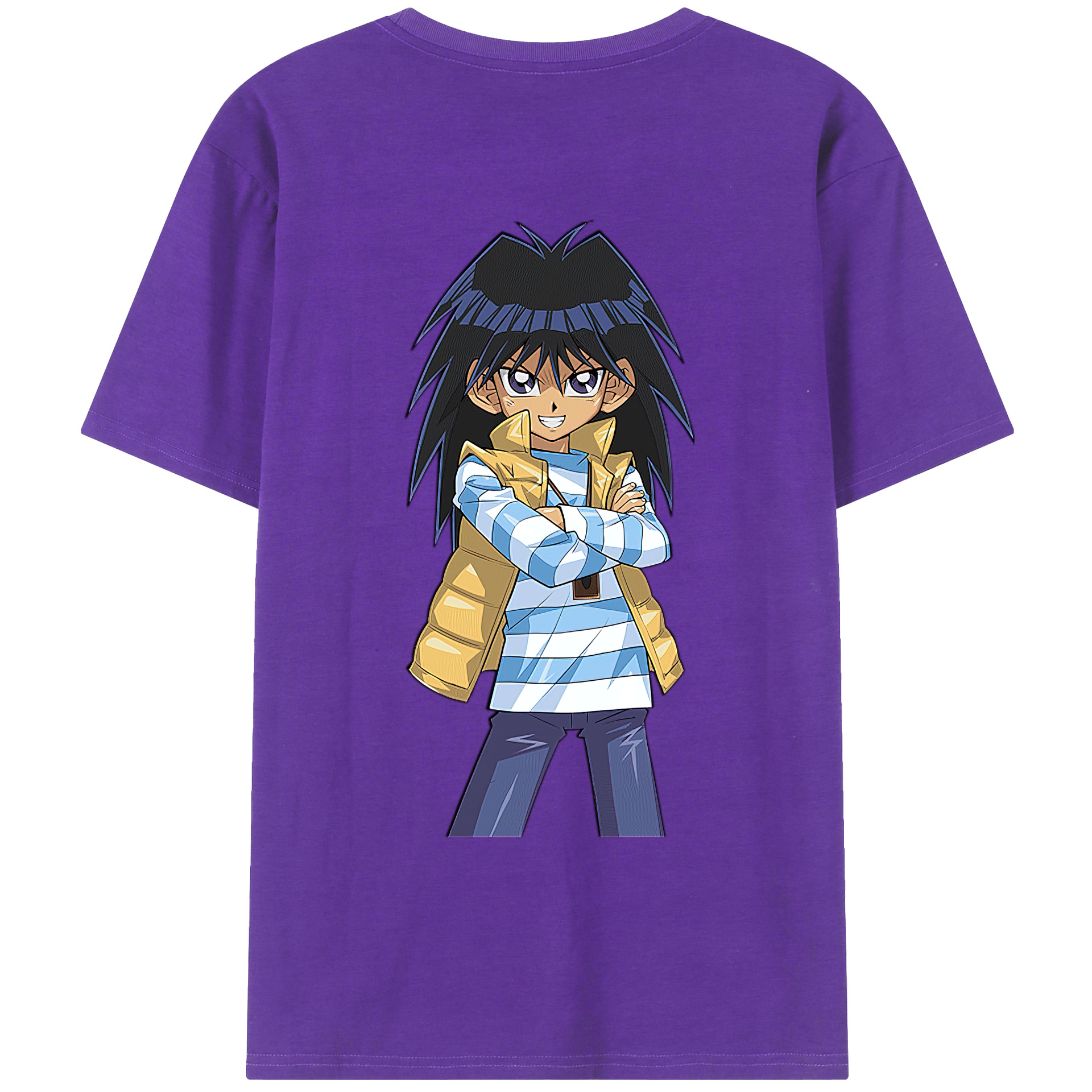 （画像用） 遊☆戯☆王 Yu-Gi-Oh! 綿100％ メンズ半袖Tシャツ（バックプリント） 通気性