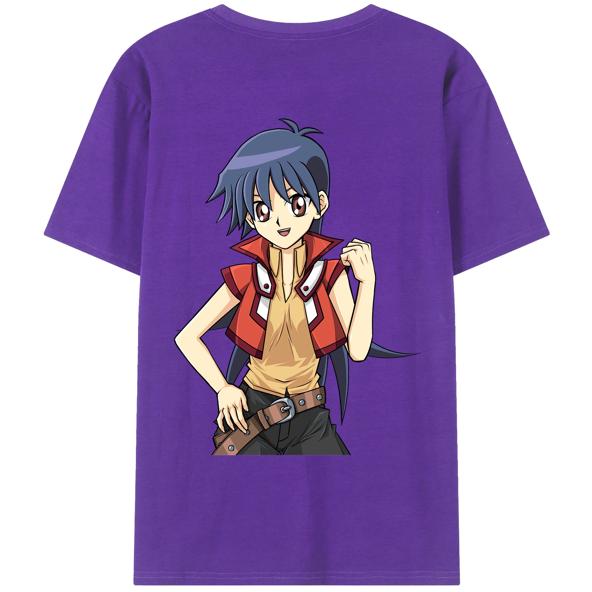 （画像用） 遊☆戯☆王 Yu-Gi-Oh! 綿100％ メンズ半袖Tシャツ（バックプリント） 通気性