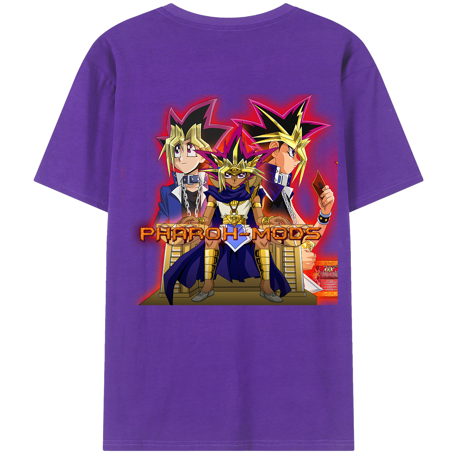（画像用） 遊☆戯☆王 Yu-Gi-Oh! 綿100％ メンズ半袖Tシャツ（バックプリント） 通気性