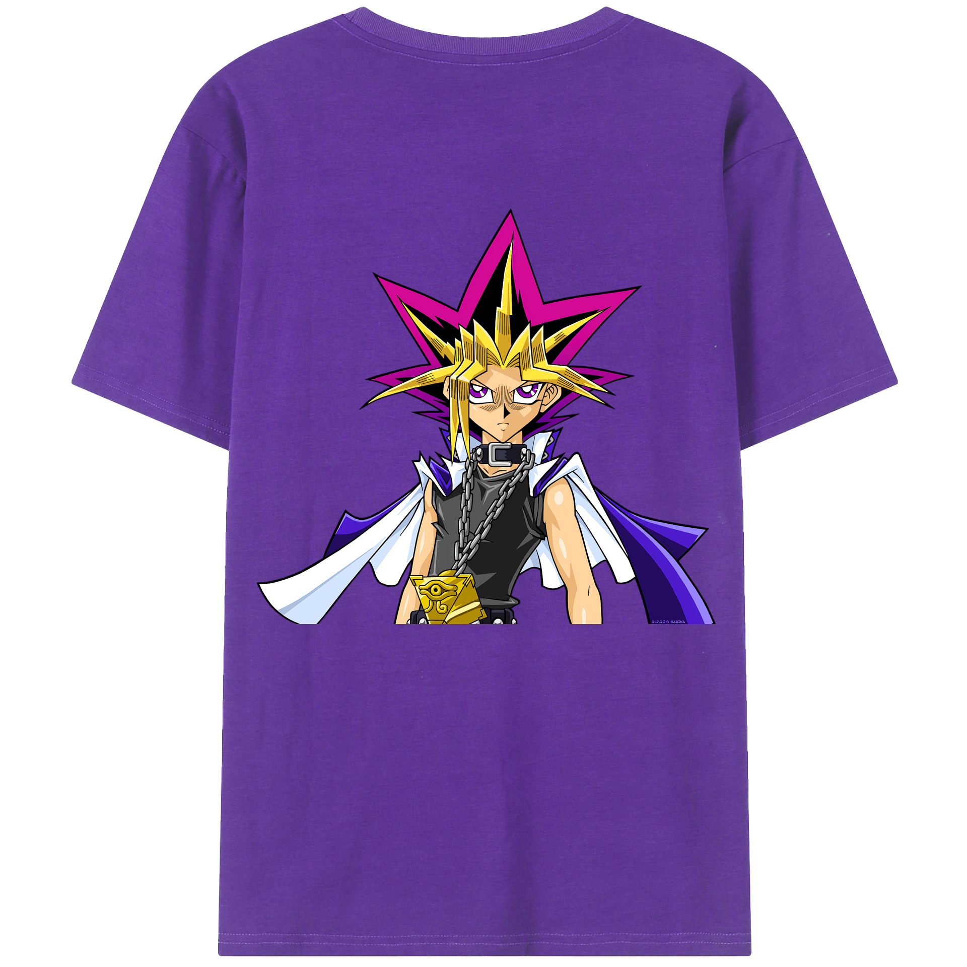 （画像用） 遊☆戯☆王 Yu-Gi-Oh! 綿100％ メンズ半袖Tシャツ（バックプリント） 通気性