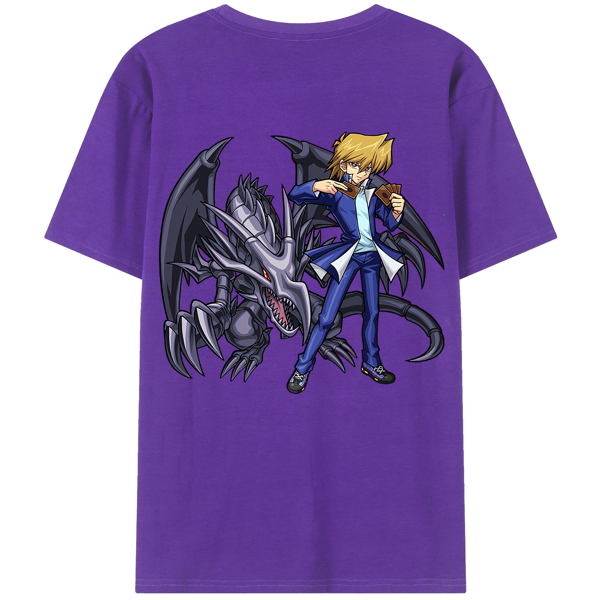 （画像用） 遊☆戯☆王 Yu-Gi-Oh! 綿100％ メンズ半袖Tシャツ（バックプリント） 通気性