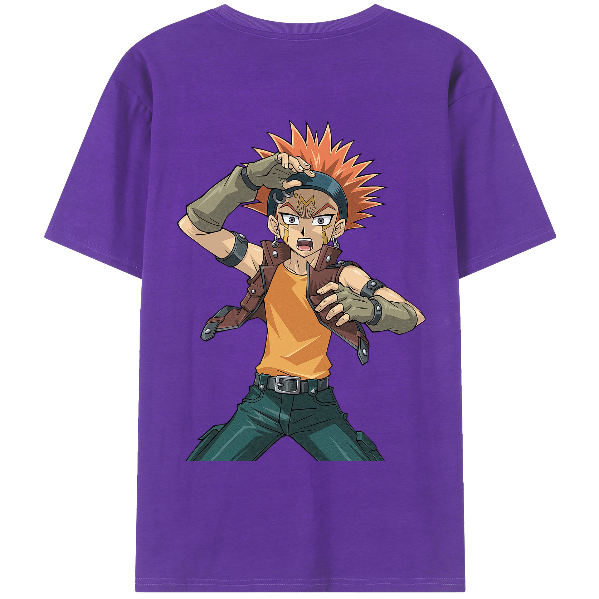 （画像用） 遊☆戯☆王 Yu-Gi-Oh! 綿100％ メンズ半袖Tシャツ（バックプリント） 通気性