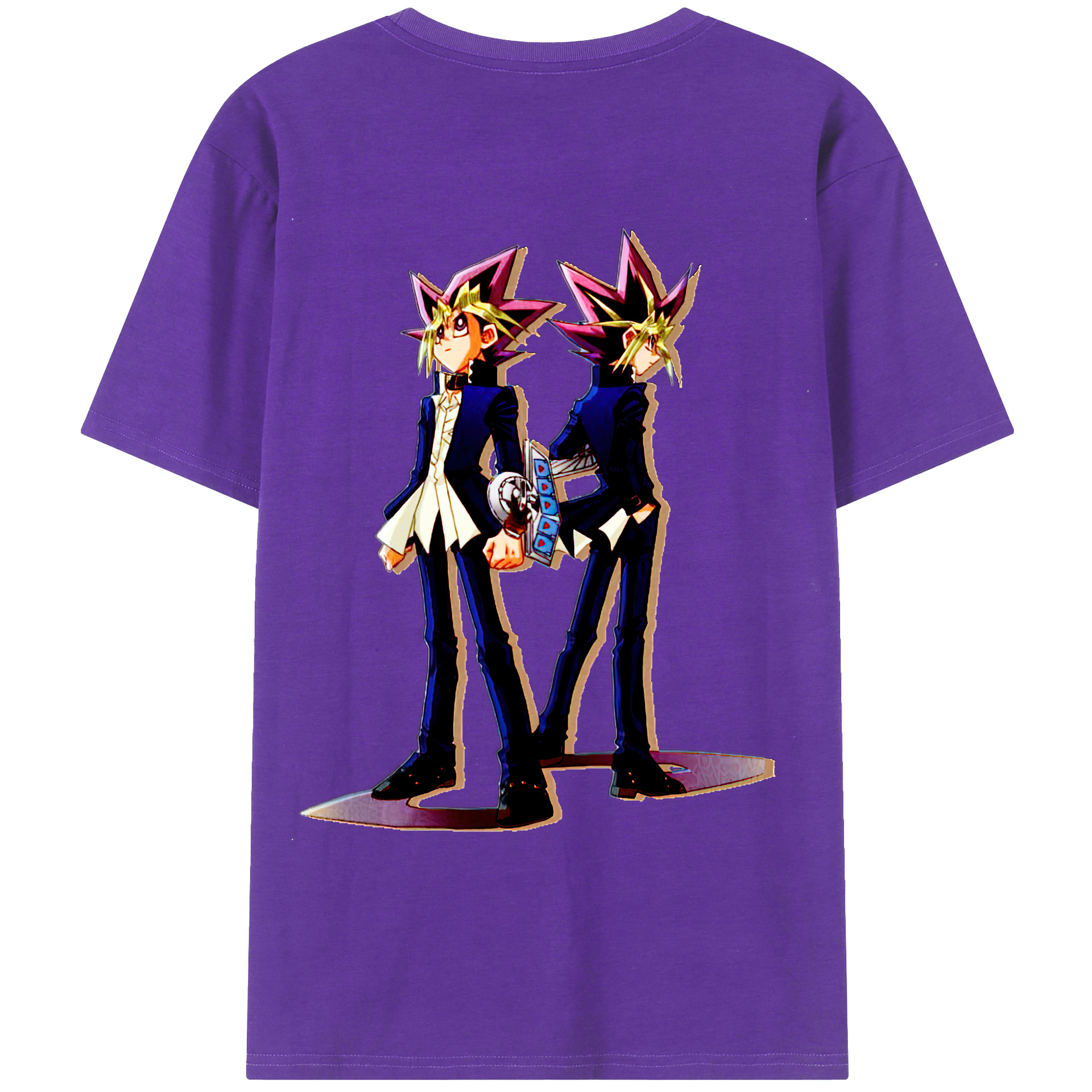 （画像用） 遊☆戯☆王 Yu-Gi-Oh! 綿100％ メンズ半袖Tシャツ（バックプリント） 通気性