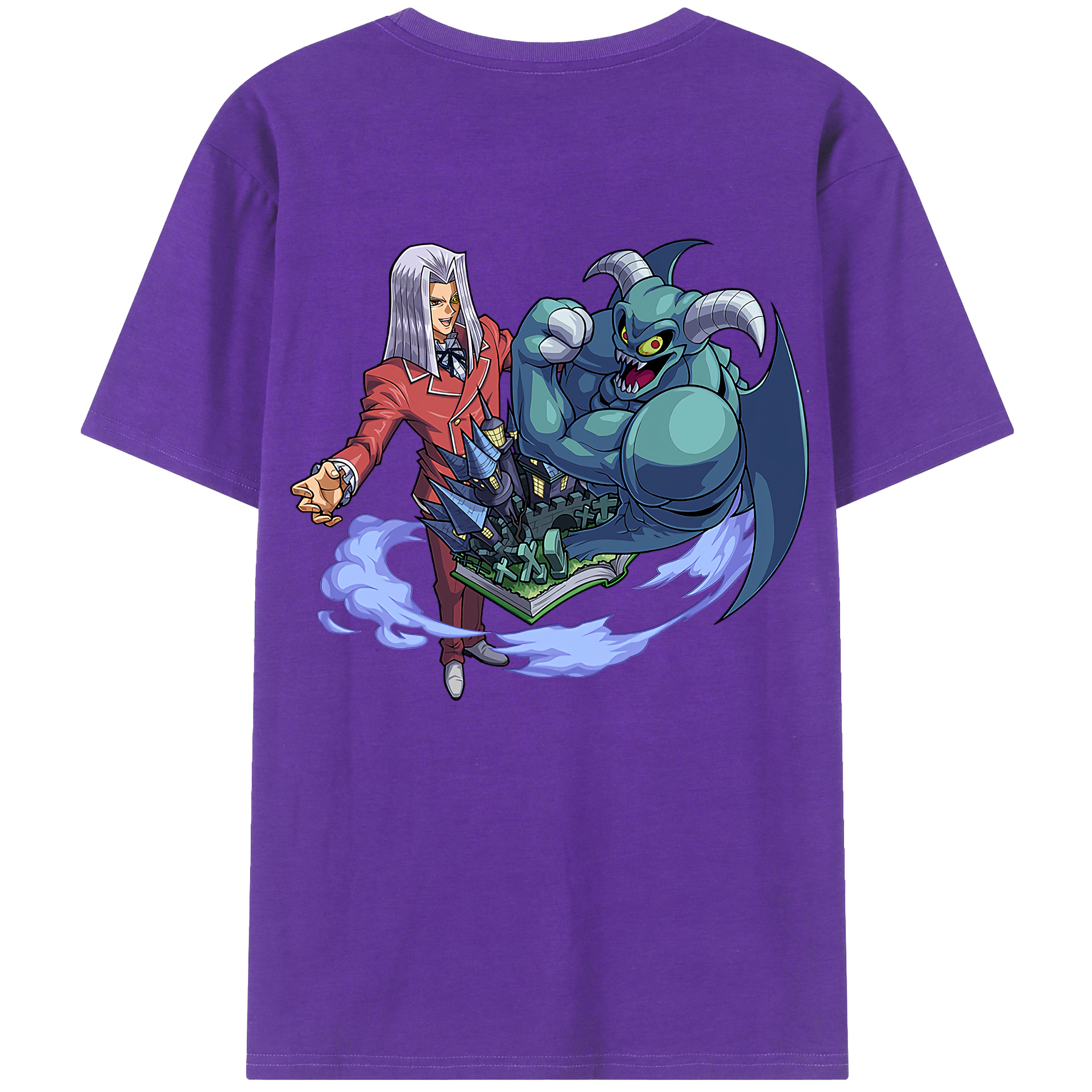 （画像用） 遊☆戯☆王 Yu-Gi-Oh! 綿100％ メンズ半袖Tシャツ（バックプリント） 通気性