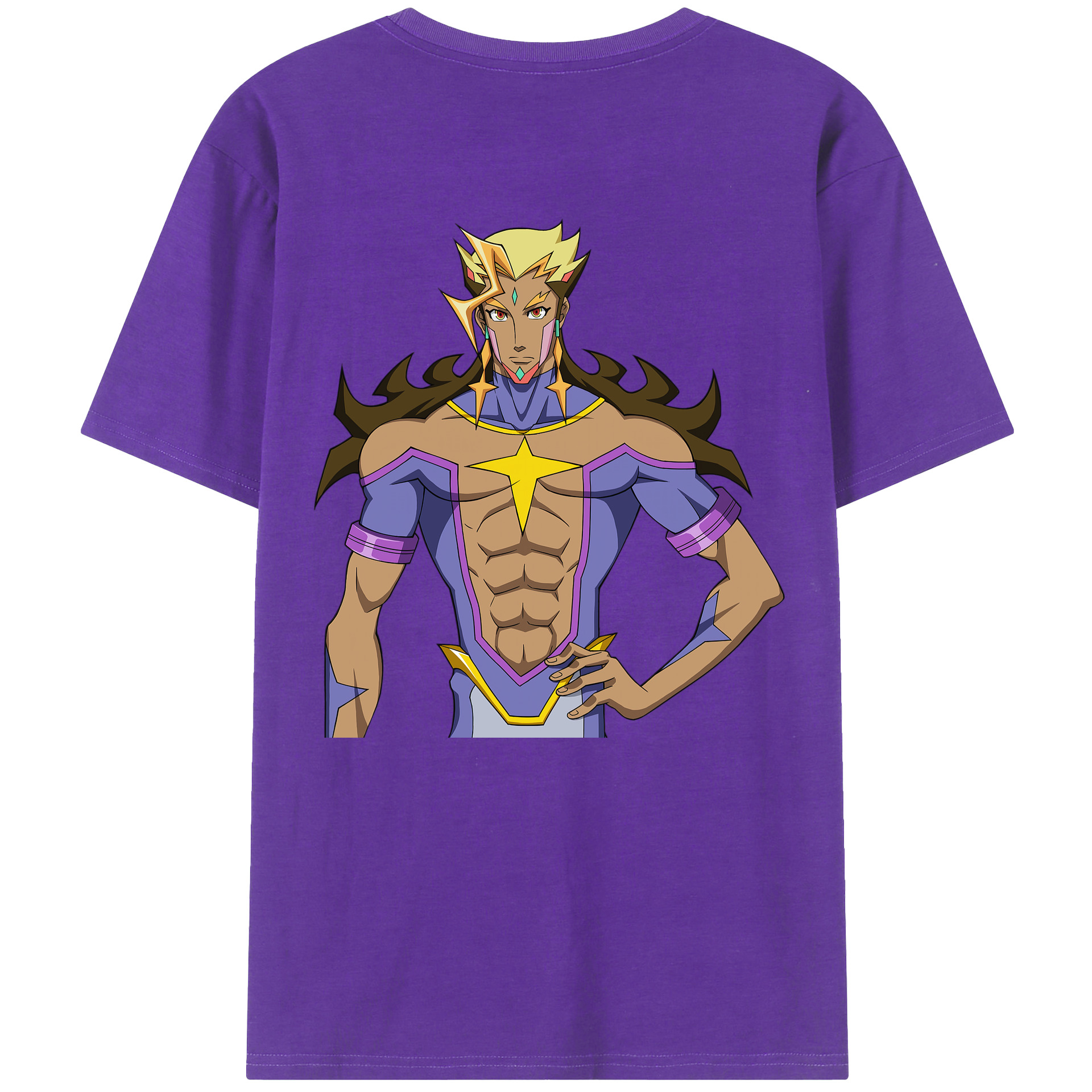（画像用） 遊☆戯☆王 Yu-Gi-Oh! 綿100％ メンズ半袖Tシャツ（バックプリント） 通気性