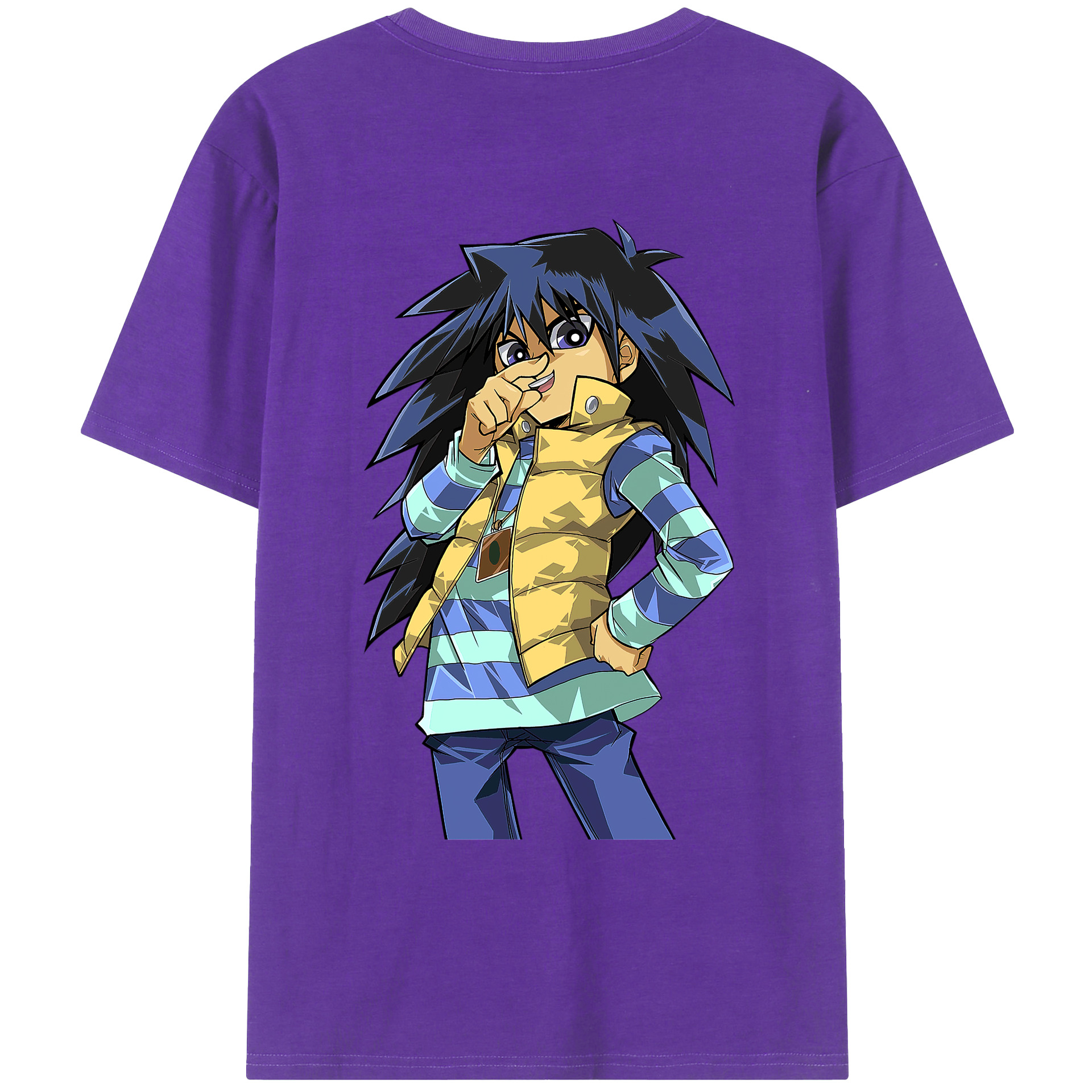 （画像用） 遊☆戯☆王 Yu-Gi-Oh! 綿100％ メンズ半袖Tシャツ（バックプリント） 通気性