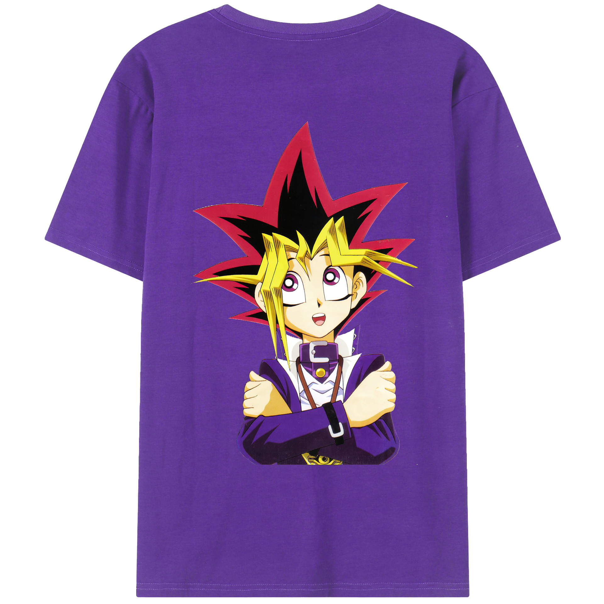 （画像用） 遊☆戯☆王 Yu-Gi-Oh! 綿100％ メンズ半袖Tシャツ（バックプリント） 通気性