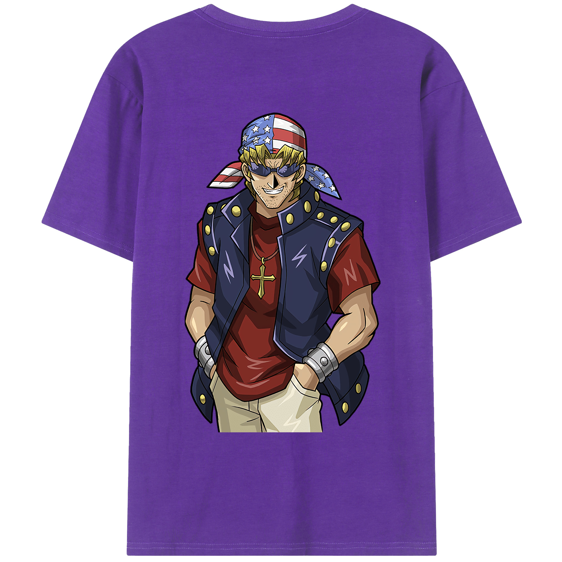 （画像用） 遊☆戯☆王 Yu-Gi-Oh! 綿100％ メンズ半袖Tシャツ（バックプリント） 通気性