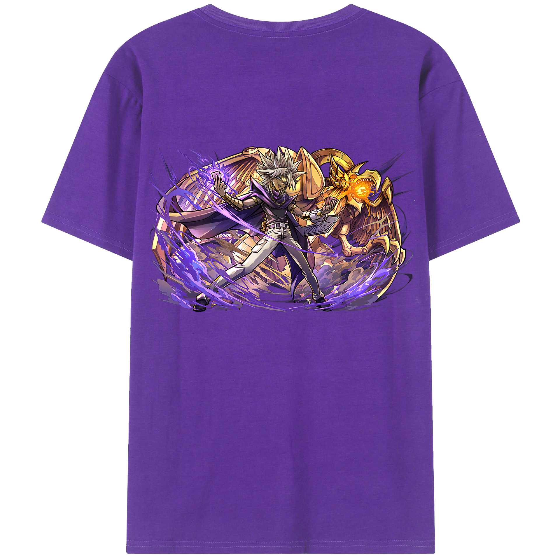 （画像用） 遊☆戯☆王 Yu-Gi-Oh! 綿100％ メンズ半袖Tシャツ（バックプリント） 通気性
