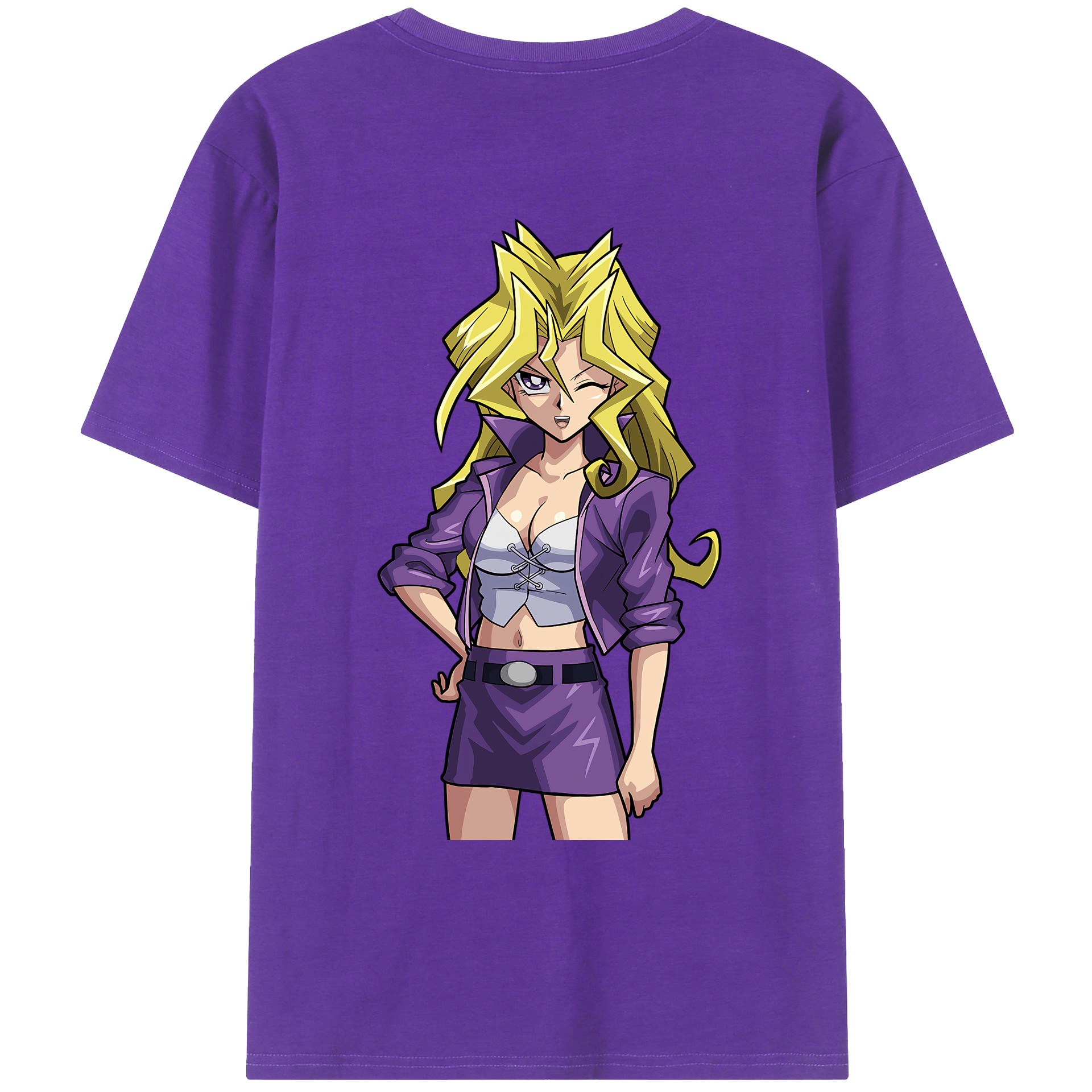 （画像用） 遊☆戯☆王 Yu-Gi-Oh! 綿100％ メンズ半袖Tシャツ（バックプリント） 通気性