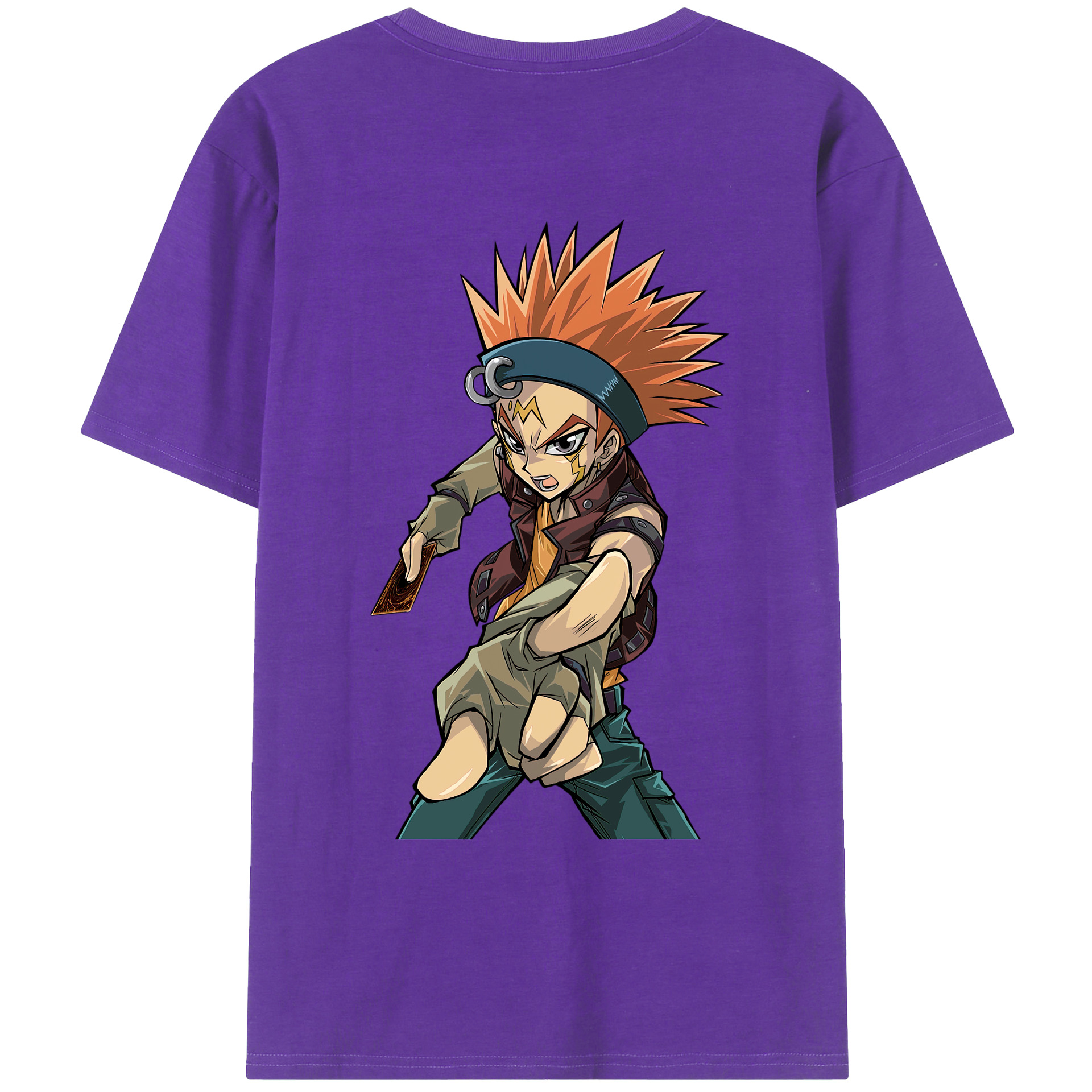 （画像用） 遊☆戯☆王 Yu-Gi-Oh! 綿100％ メンズ半袖Tシャツ（バックプリント） 通気性