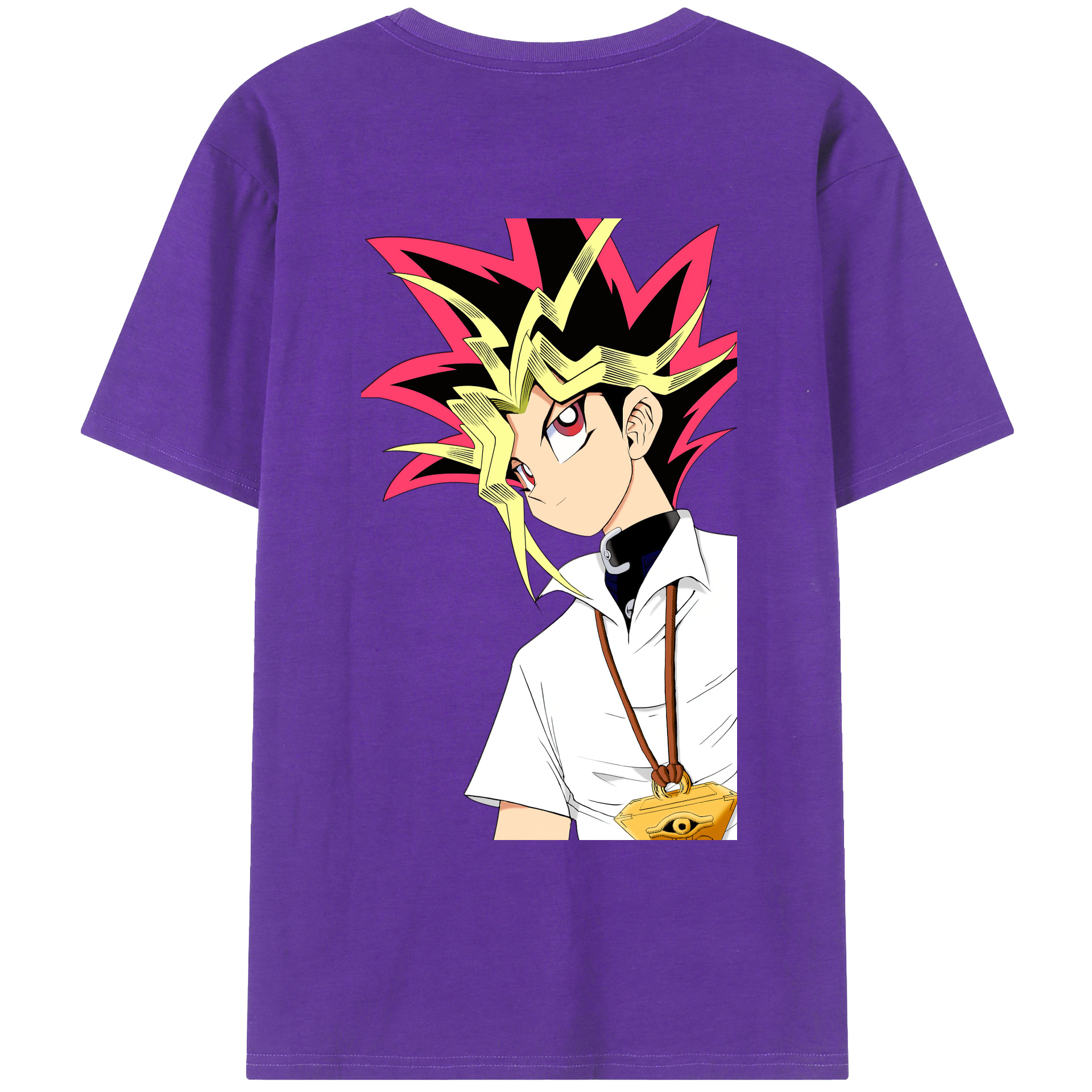 （画像用） 遊☆戯☆王 Yu-Gi-Oh! 綿100％ メンズ半袖Tシャツ（バックプリント） 通気性