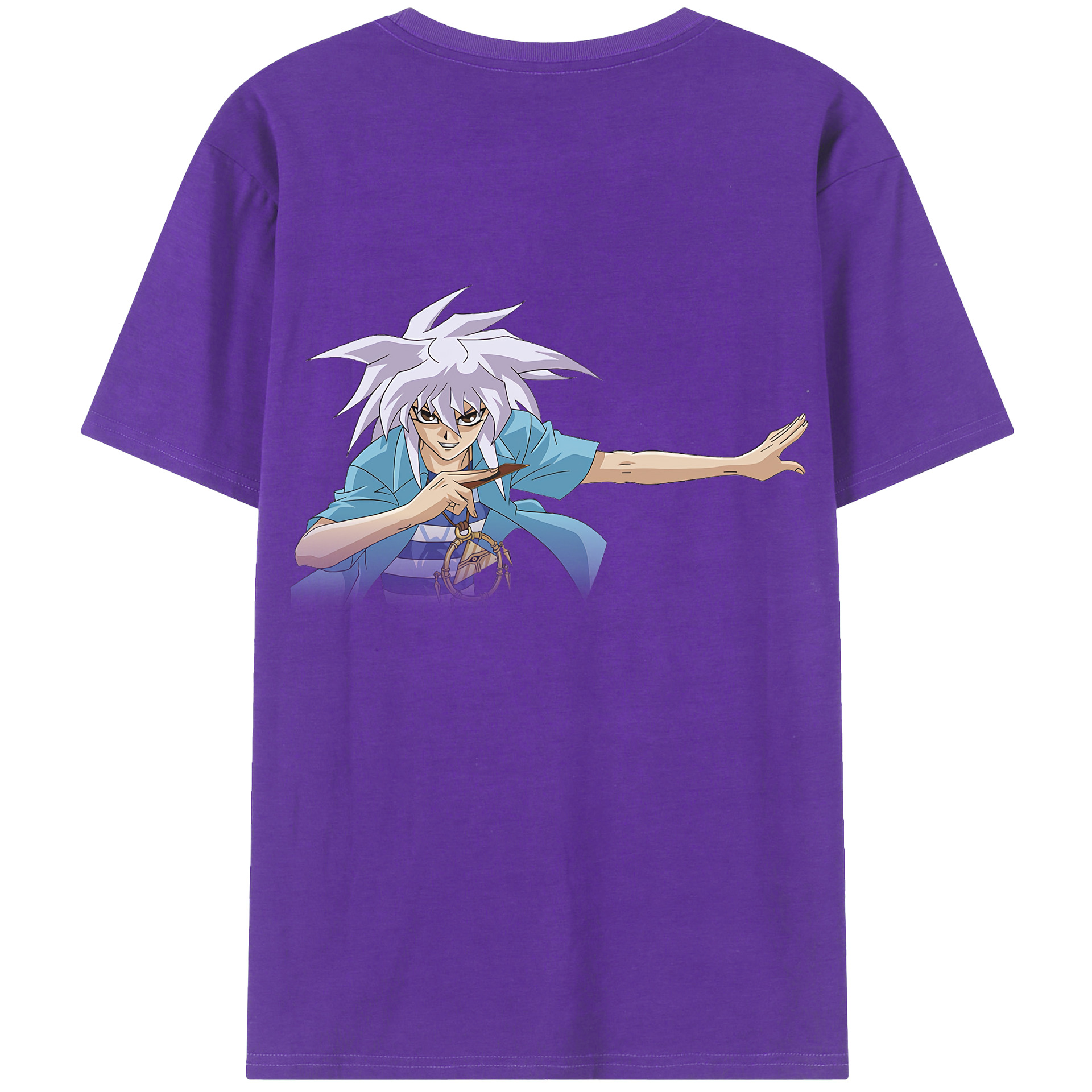 （画像用） 遊☆戯☆王 Yu-Gi-Oh! 綿100％ メンズ半袖Tシャツ（バックプリント） 通気性