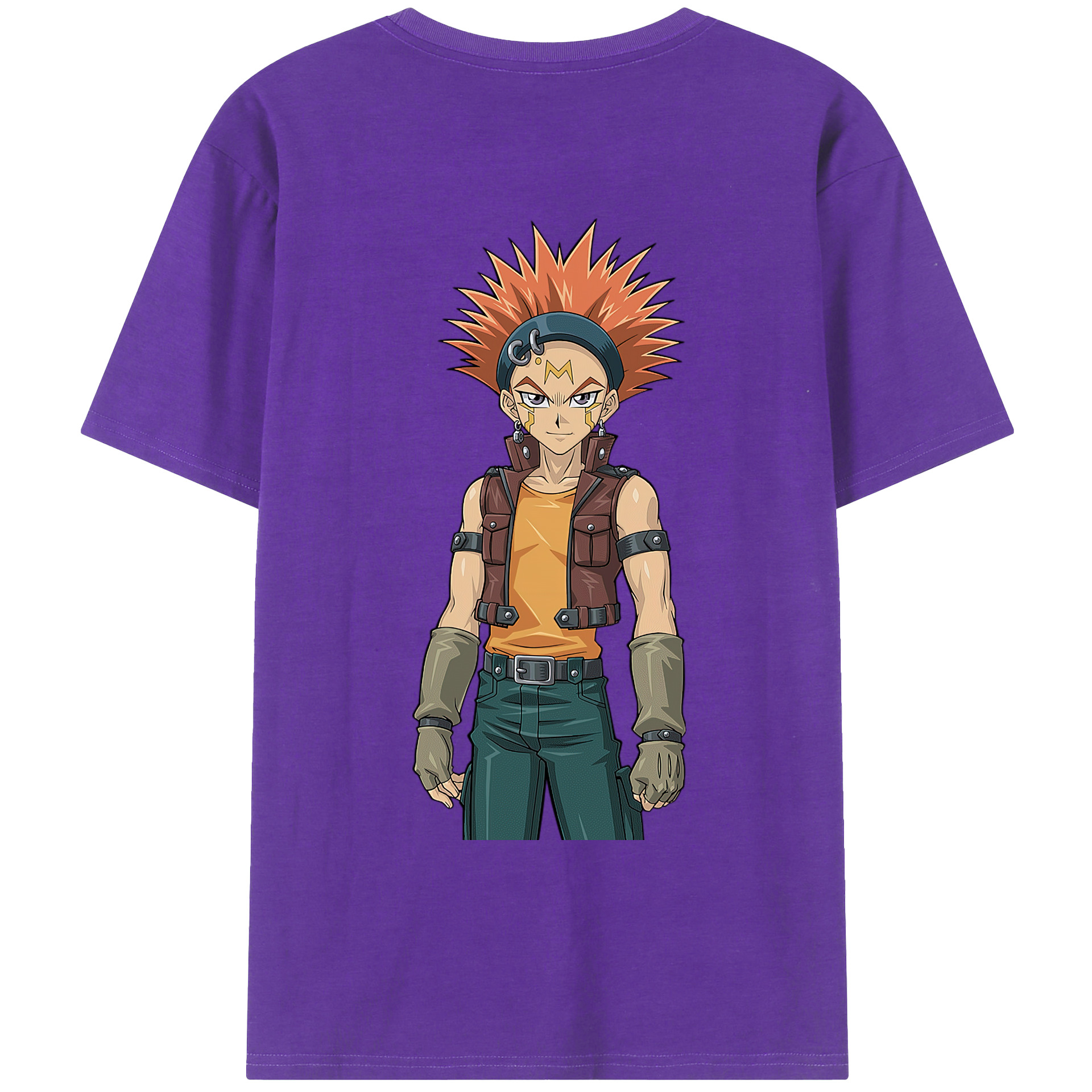 （画像用） 遊☆戯☆王 Yu-Gi-Oh! 綿100％ メンズ半袖Tシャツ（バックプリント） 通気性