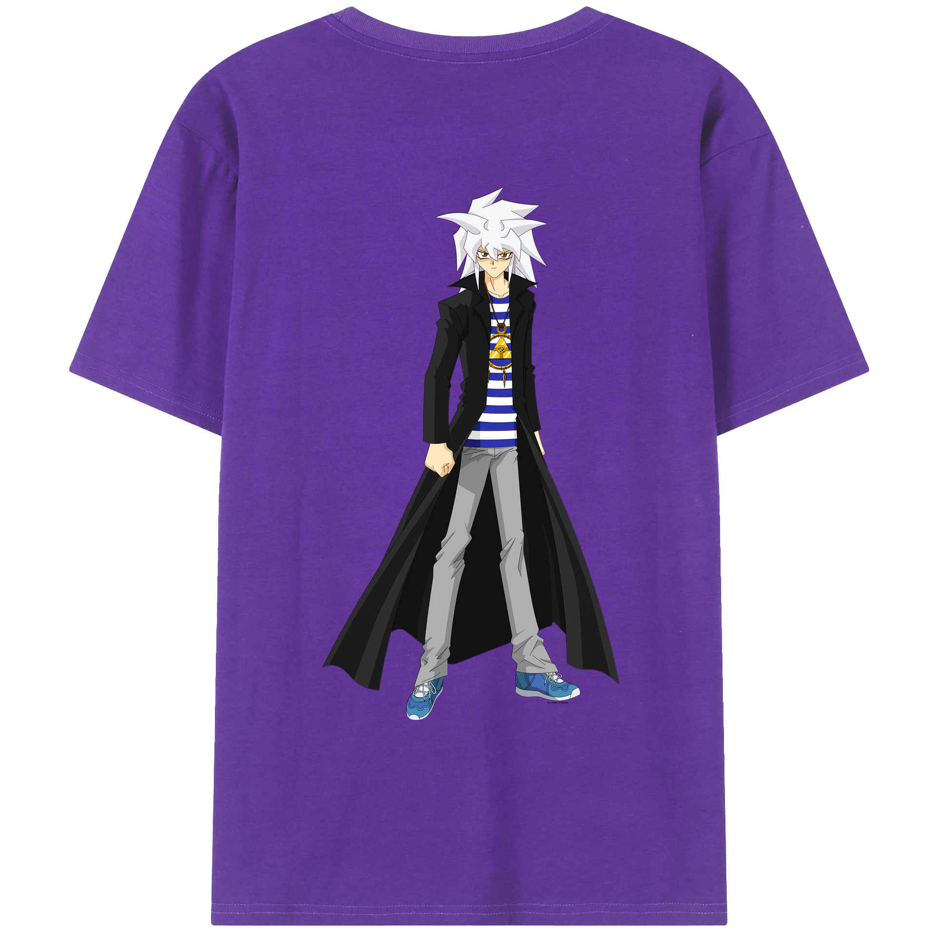 （画像用） 遊☆戯☆王 Yu-Gi-Oh! 綿100％ メンズ半袖Tシャツ（バックプリント） 通気性