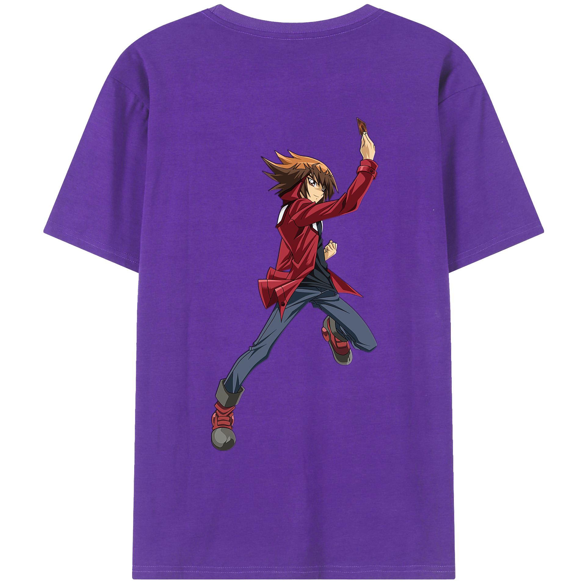 （画像用） 遊☆戯☆王 Yu-Gi-Oh! 綿100％ メンズ半袖Tシャツ（バックプリント） 通気性