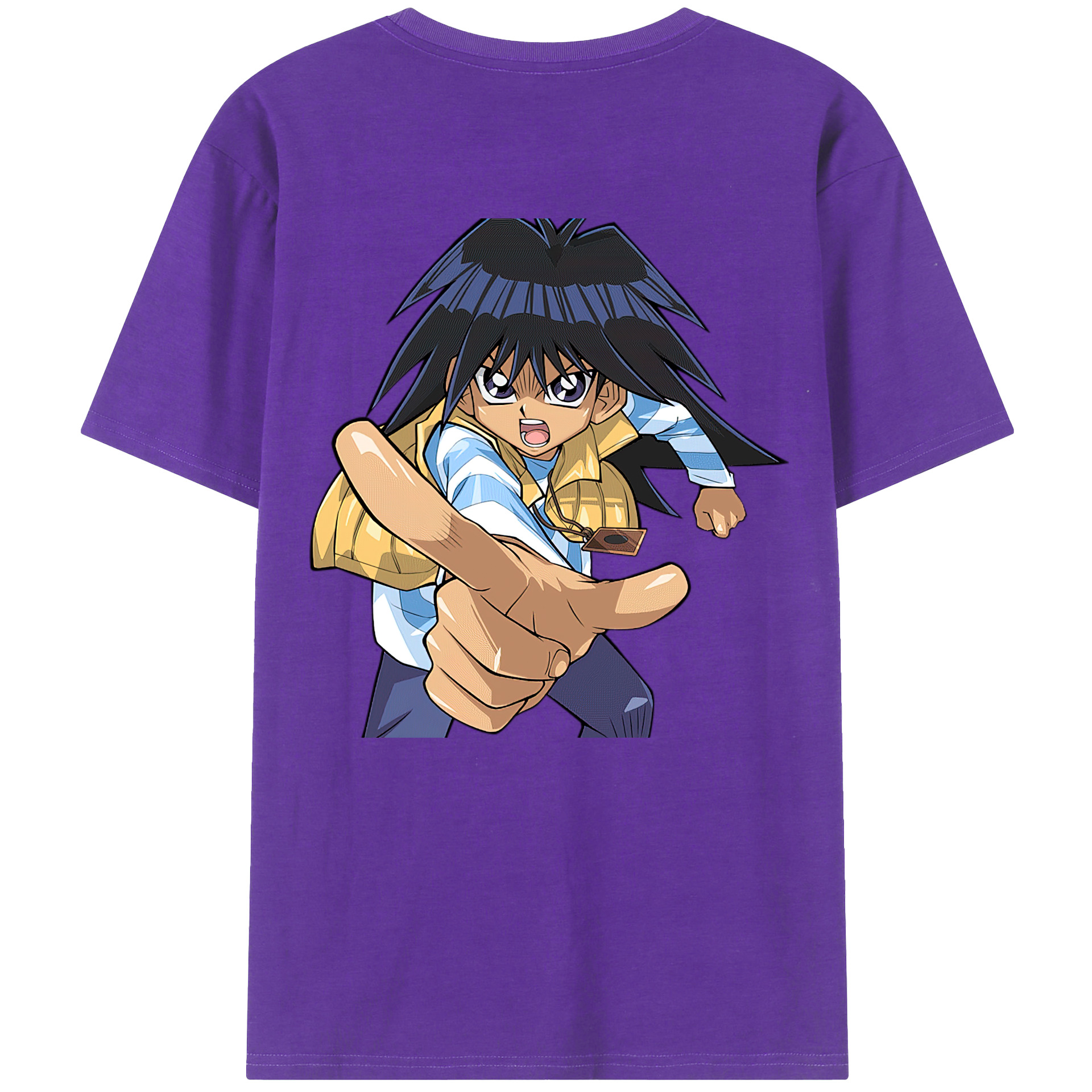 （画像用） 遊☆戯☆王 Yu-Gi-Oh! 綿100％ メンズ半袖Tシャツ（バックプリント） 通気性