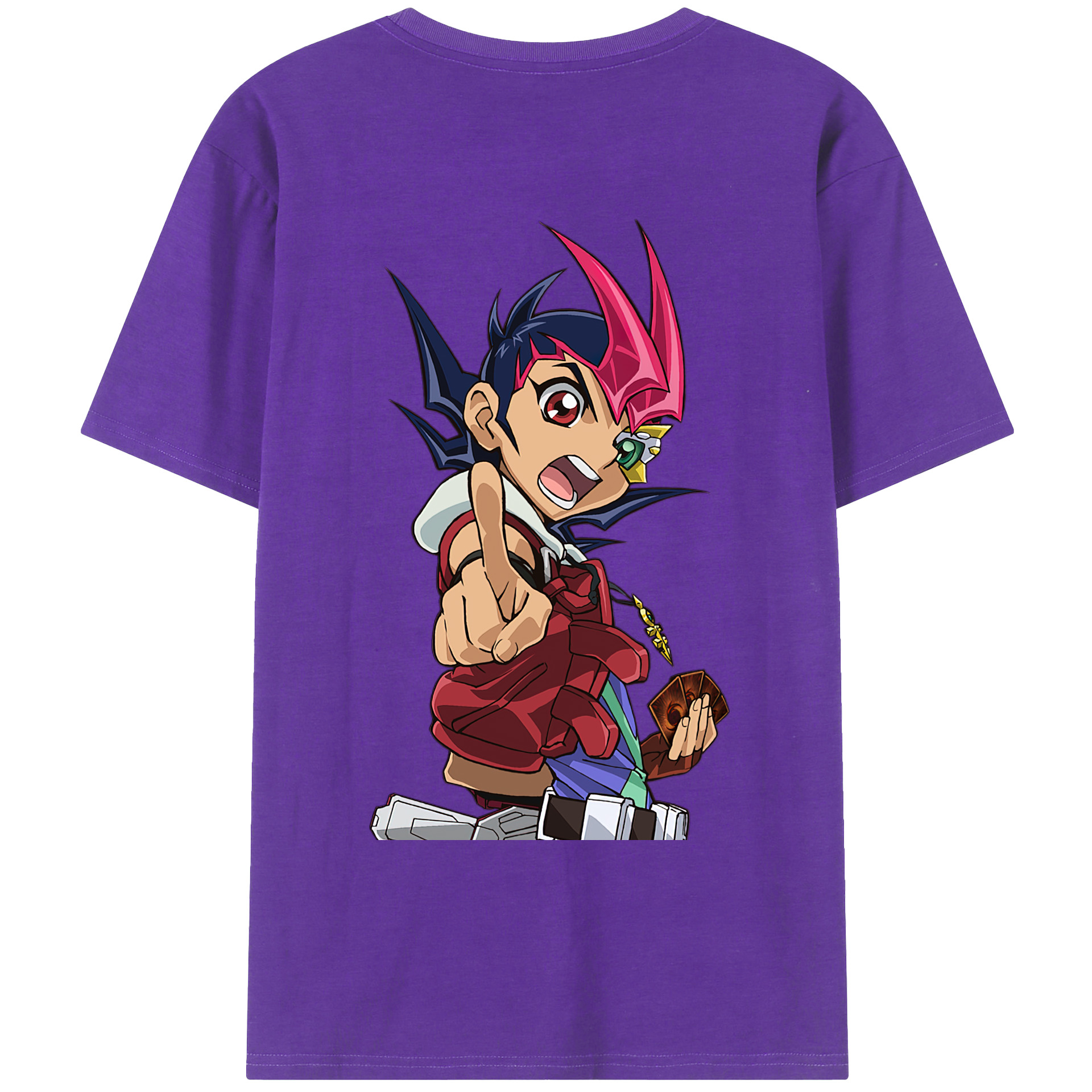 （画像用） 遊☆戯☆王 Yu-Gi-Oh! 綿100％ メンズ半袖Tシャツ（バックプリント） 通気性