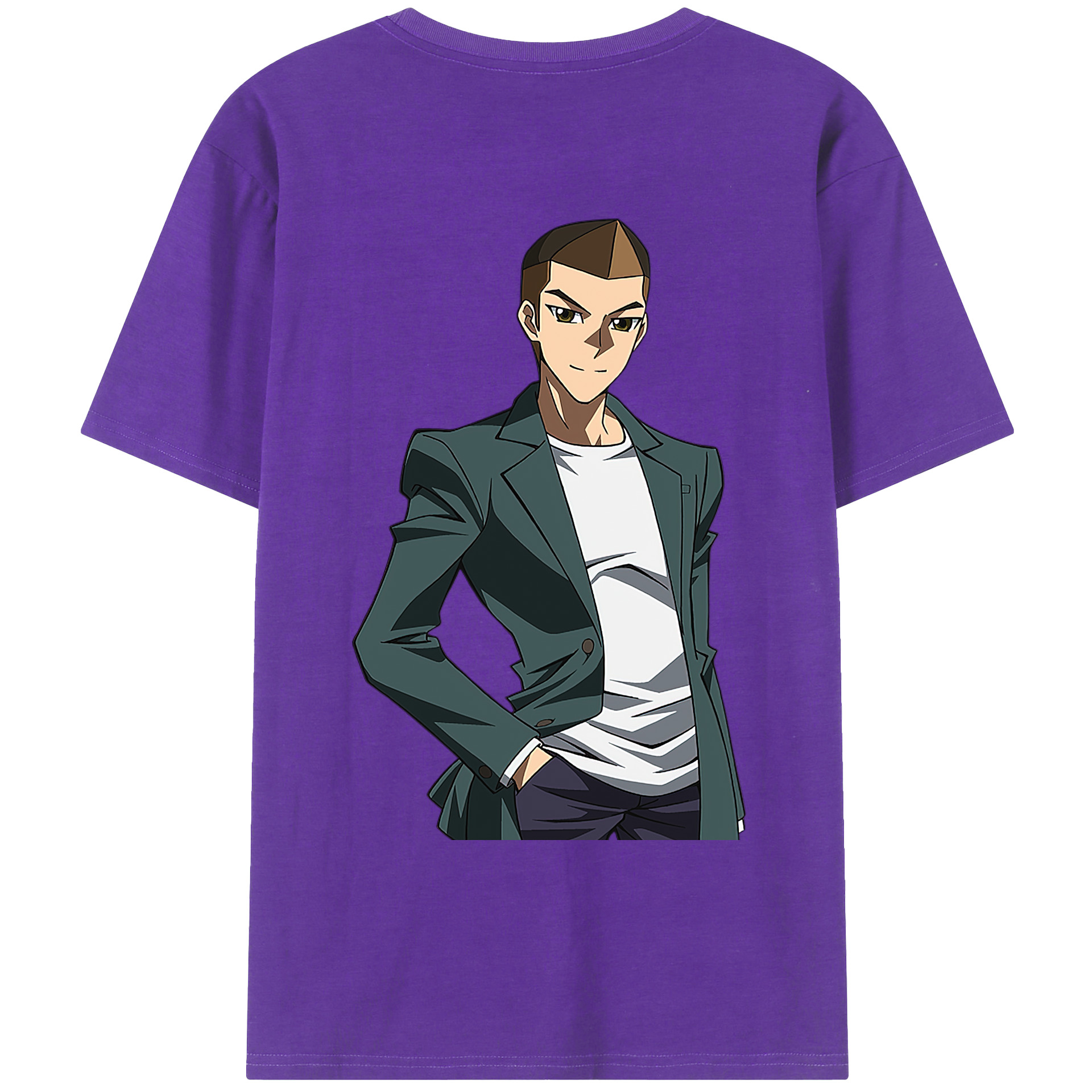 （画像用） 遊☆戯☆王 Yu-Gi-Oh! 綿100％ メンズ半袖Tシャツ（バックプリント） 通気性