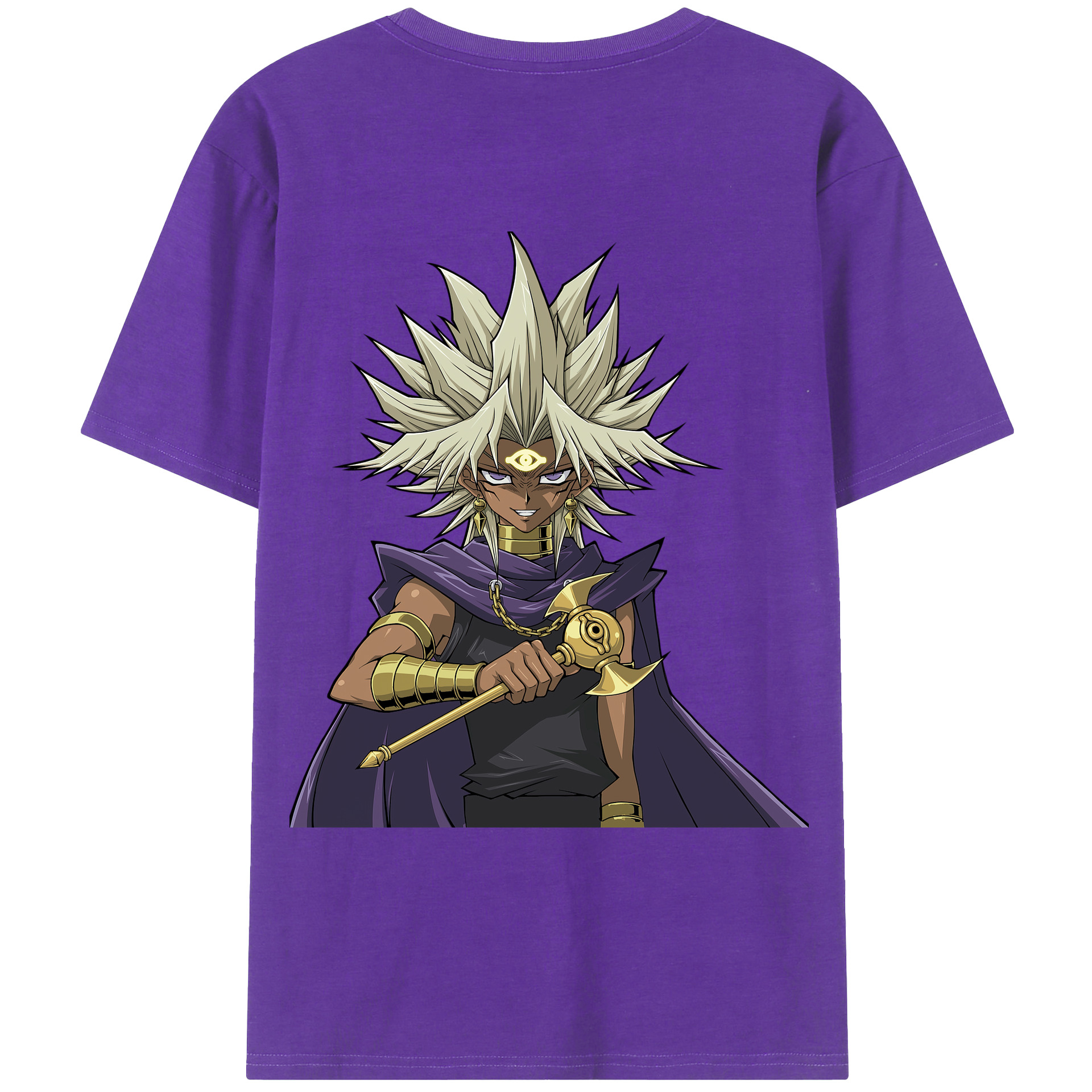（画像用） 遊☆戯☆王 Yu-Gi-Oh! 綿100％ メンズ半袖Tシャツ（バックプリント） 通気性