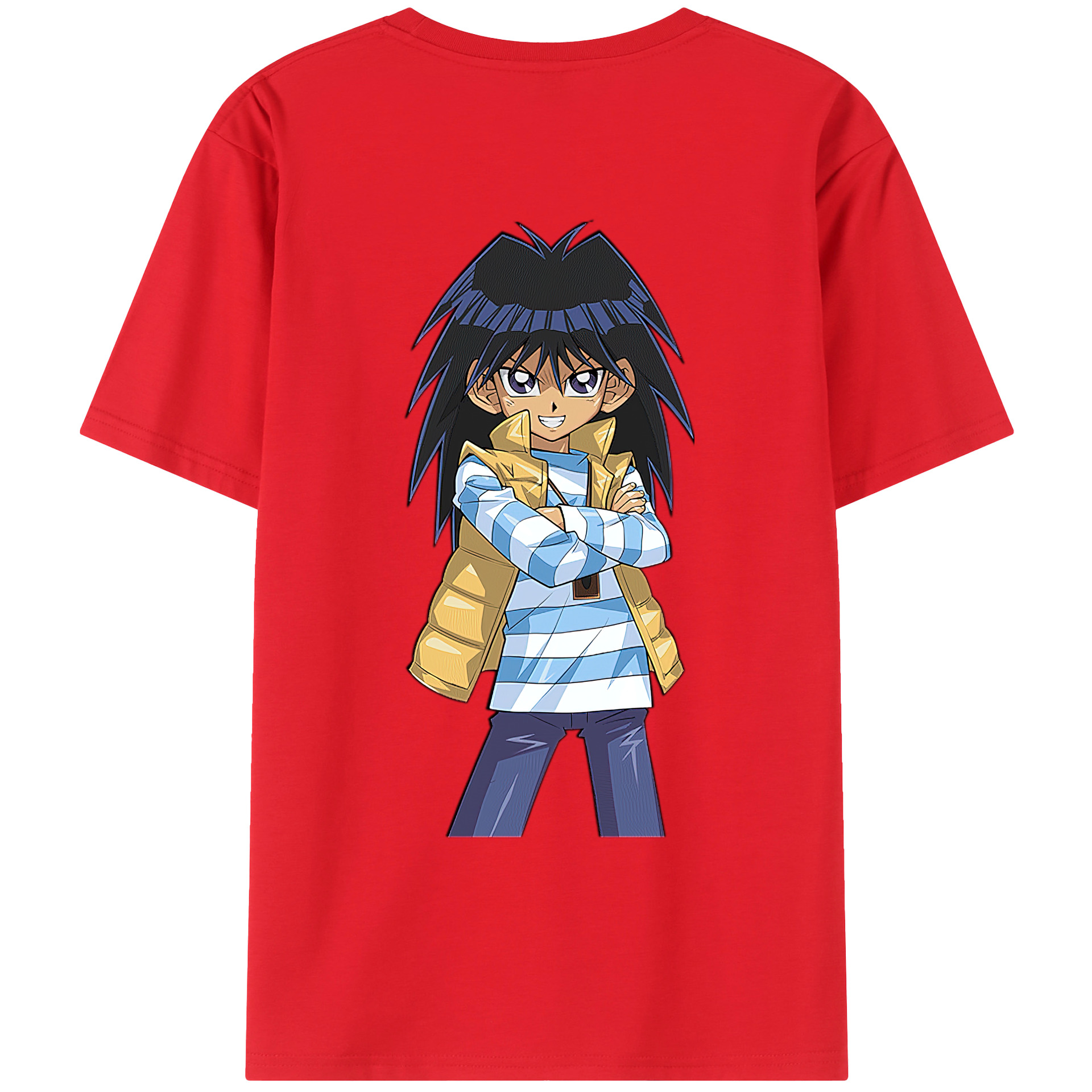 （画像用） 遊☆戯☆王 Yu-Gi-Oh! 綿100％ メンズ半袖Tシャツ（バックプリント） 通気性