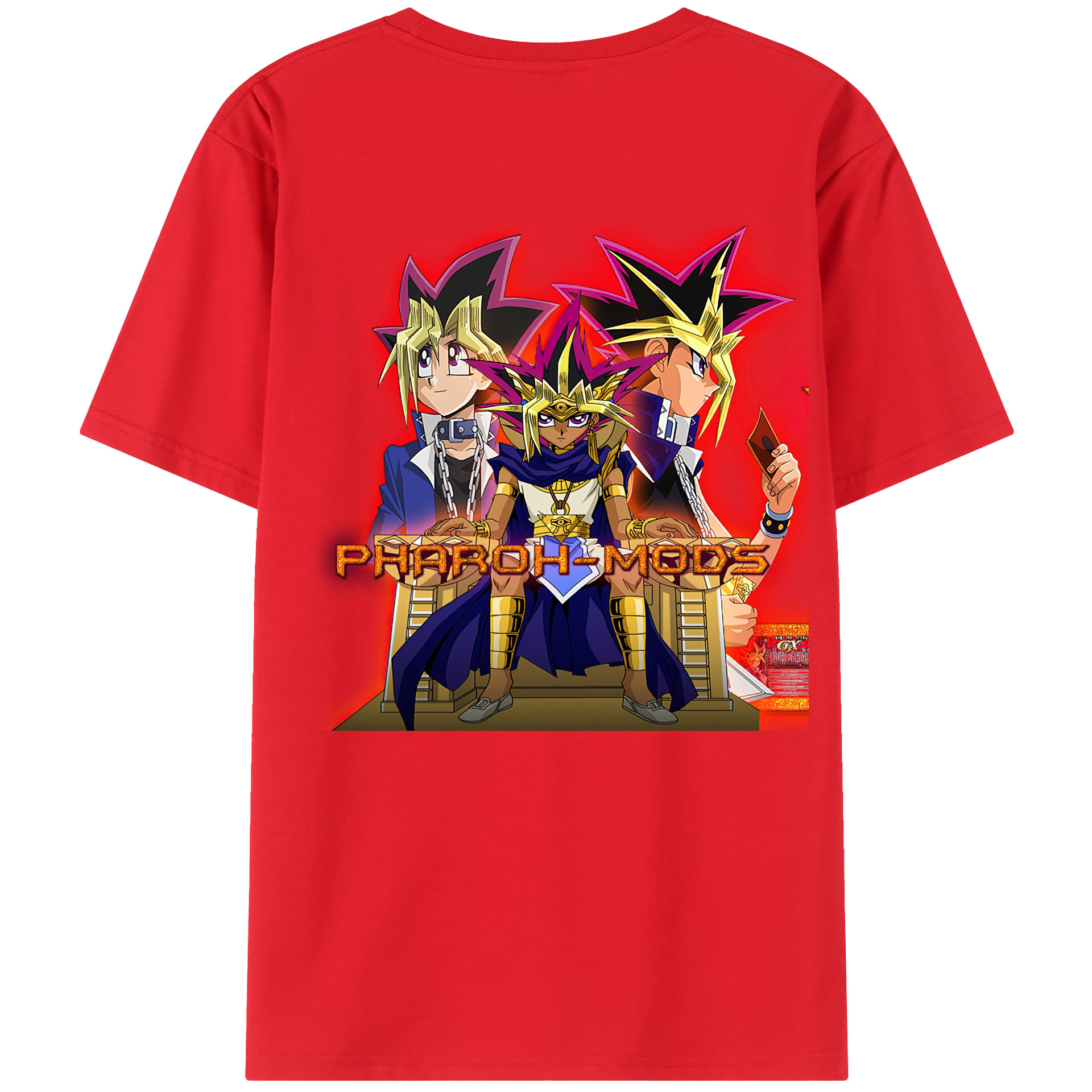 （画像用） 遊☆戯☆王 Yu-Gi-Oh! 綿100％ メンズ半袖Tシャツ（バックプリント） 通気性
