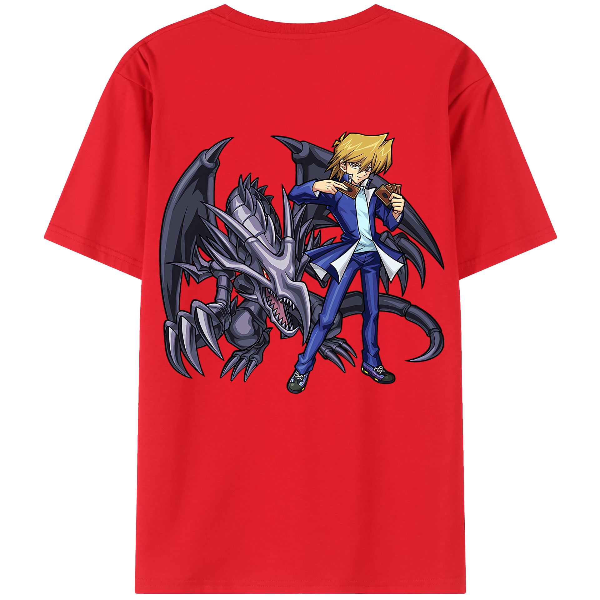 （画像用） 遊☆戯☆王 Yu-Gi-Oh! 綿100％ メンズ半袖Tシャツ（バックプリント） 通気性