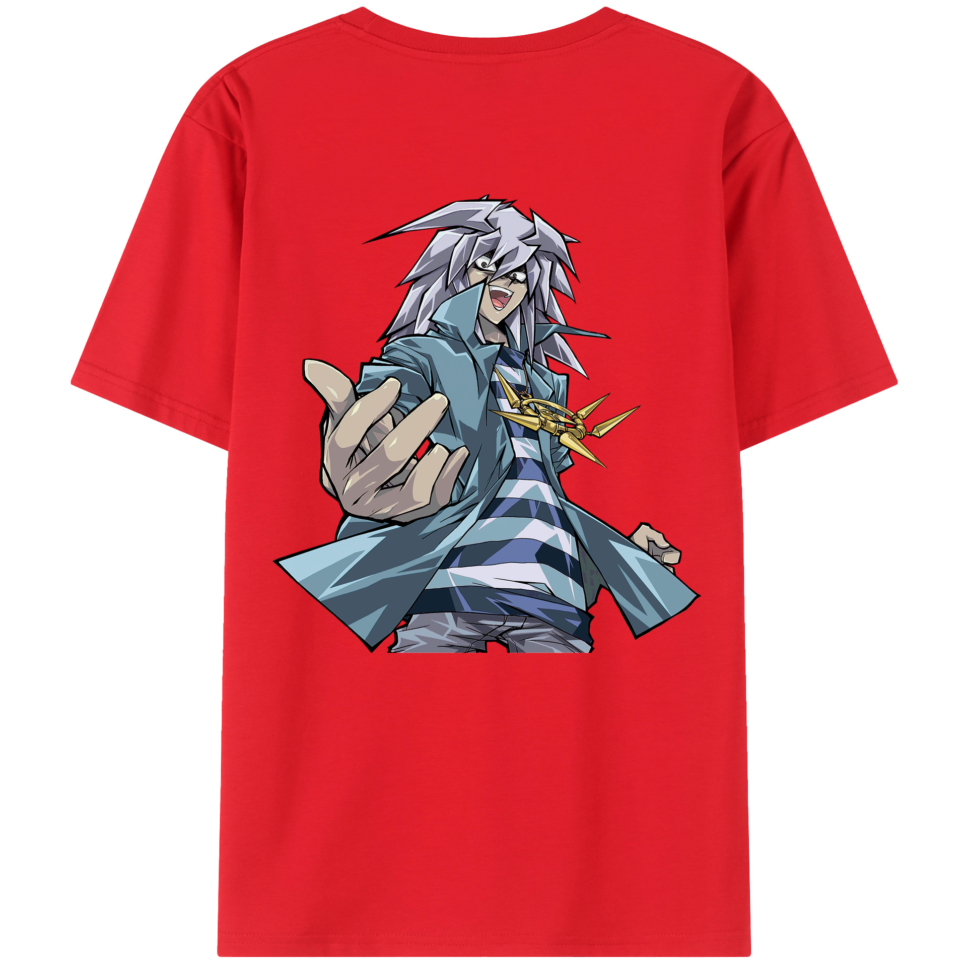 （画像用） 遊☆戯☆王 Yu-Gi-Oh! 綿100％ メンズ半袖Tシャツ（バックプリント） 通気性