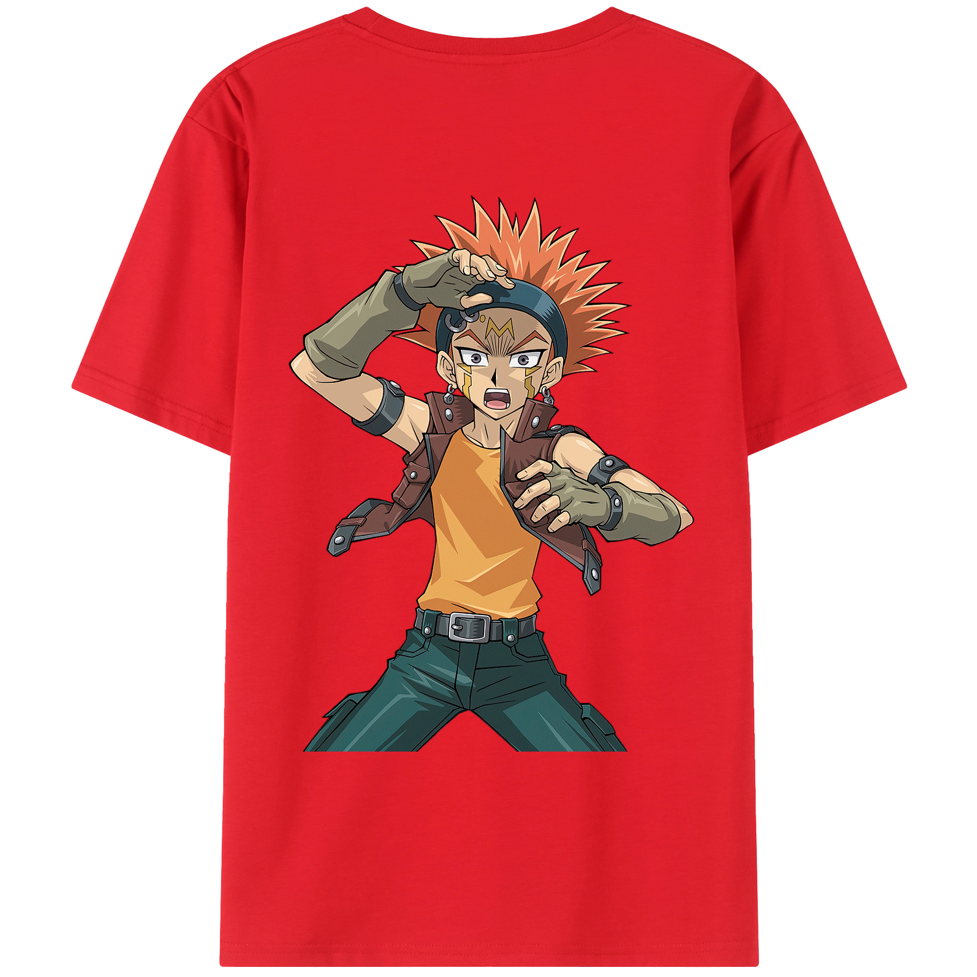 （画像用） 遊☆戯☆王 Yu-Gi-Oh! 綿100％ メンズ半袖Tシャツ（バックプリント） 通気性