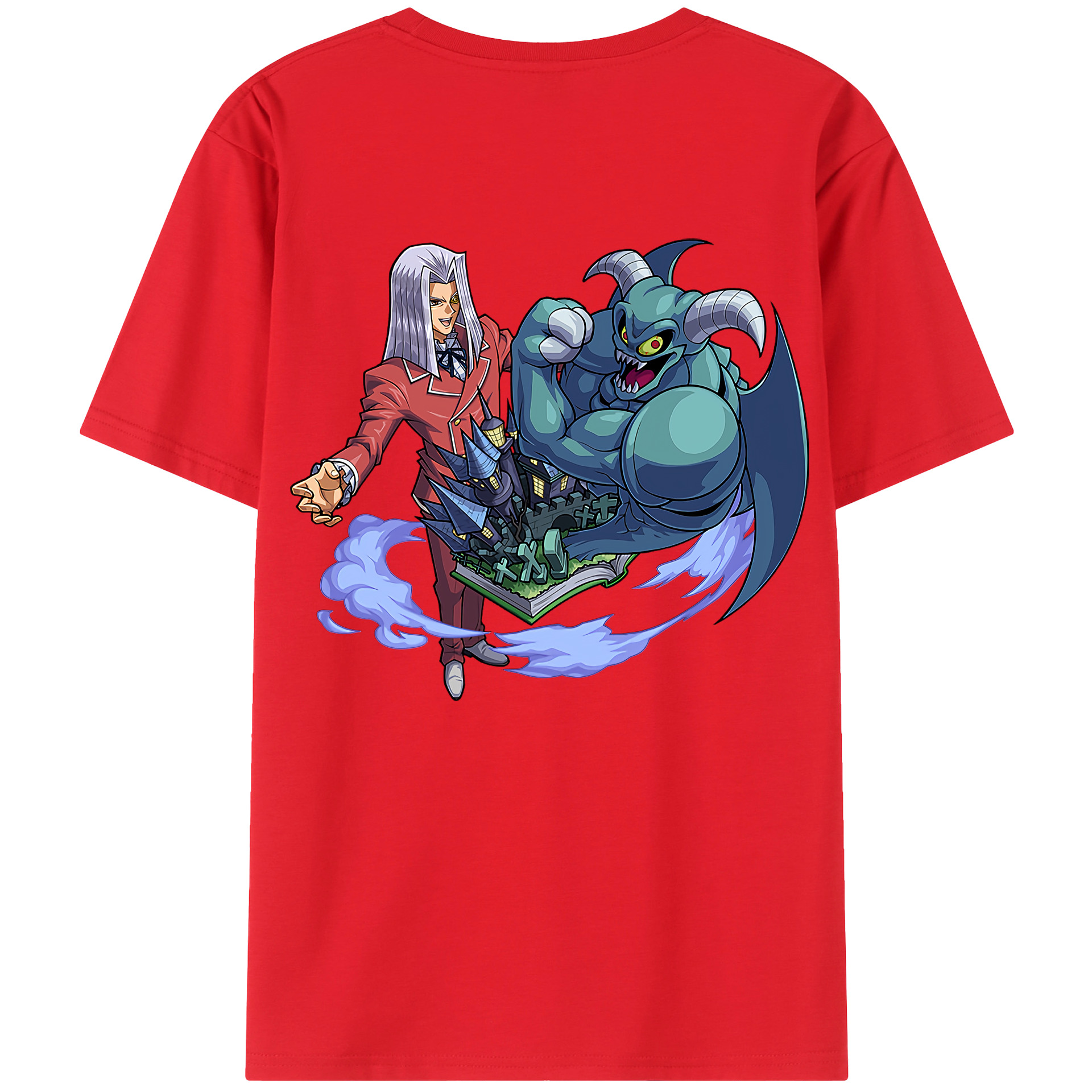 （画像用） 遊☆戯☆王 Yu-Gi-Oh! 綿100％ メンズ半袖Tシャツ（バックプリント） 通気性