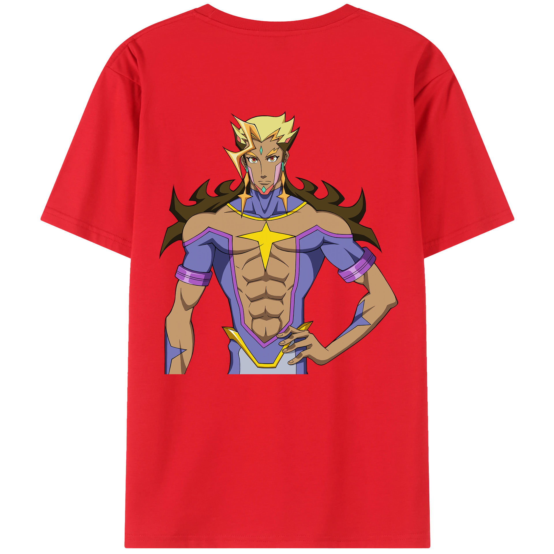 （画像用） 遊☆戯☆王 Yu-Gi-Oh! 綿100％ メンズ半袖Tシャツ（バックプリント） 通気性