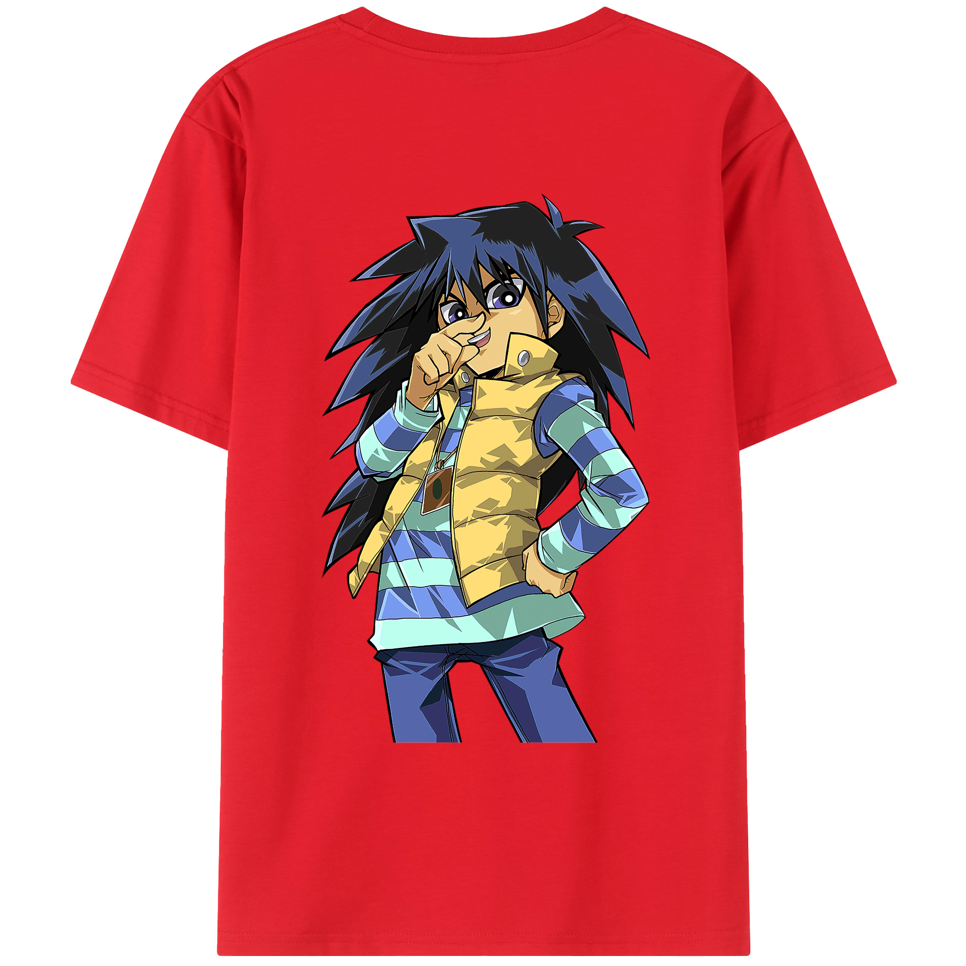 （画像用） 遊☆戯☆王 Yu-Gi-Oh! 綿100％ メンズ半袖Tシャツ（バックプリント） 通気性