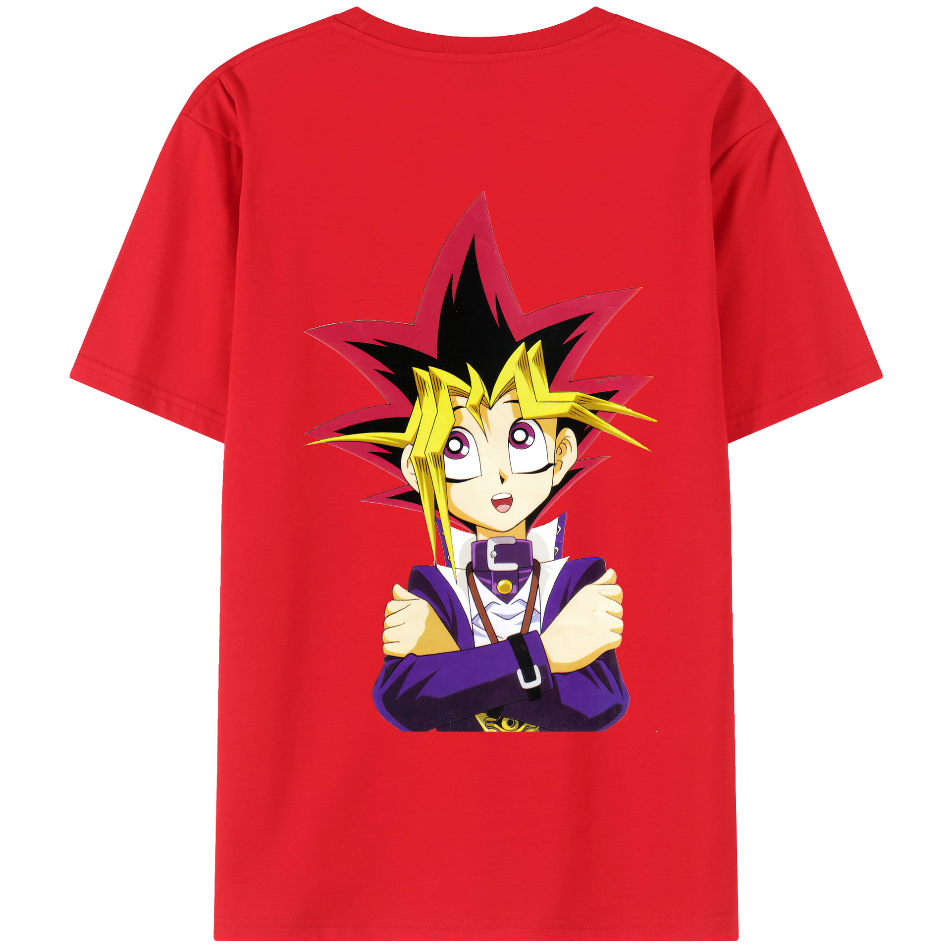 （画像用） 遊☆戯☆王 Yu-Gi-Oh! 綿100％ メンズ半袖Tシャツ（バックプリント） 通気性
